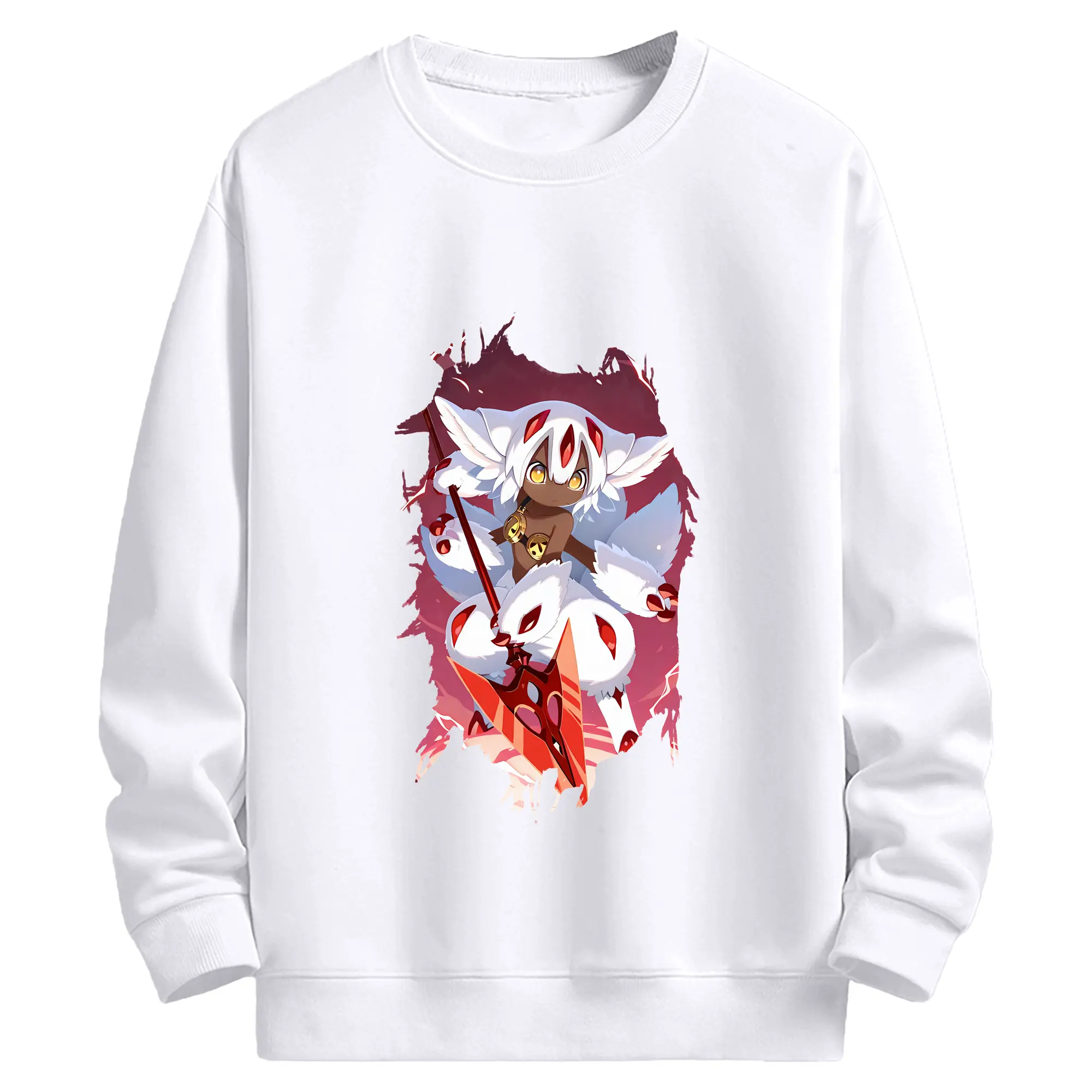 メイドインアビス グッズ,ファプタ - 高品質 クルーネック スウェット ・ コットン59％ ポリエステル41％ ・ ユニセックス 長袖 トレーナー ・ カジュアル デイリー スポーツ 散歩用