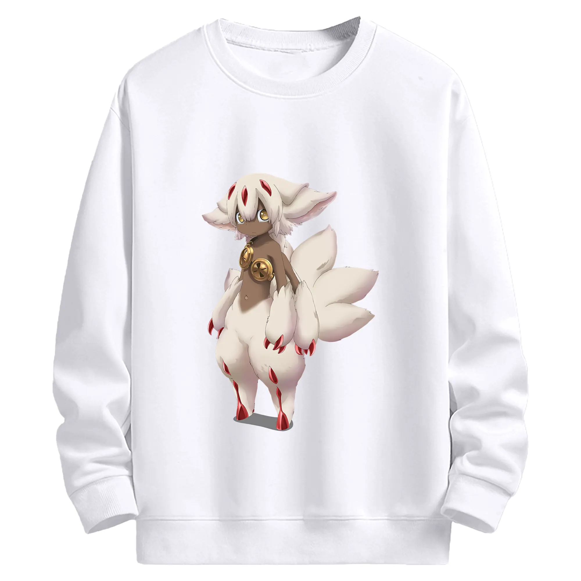 メイドインアビス グッズ,ファプタ - 高品質 クルーネック スウェット ・ コットン59％ ポリエステル41％ ・ ユニセックス 長袖 トレーナー ・ カジュアル デイリー スポーツ 散歩用