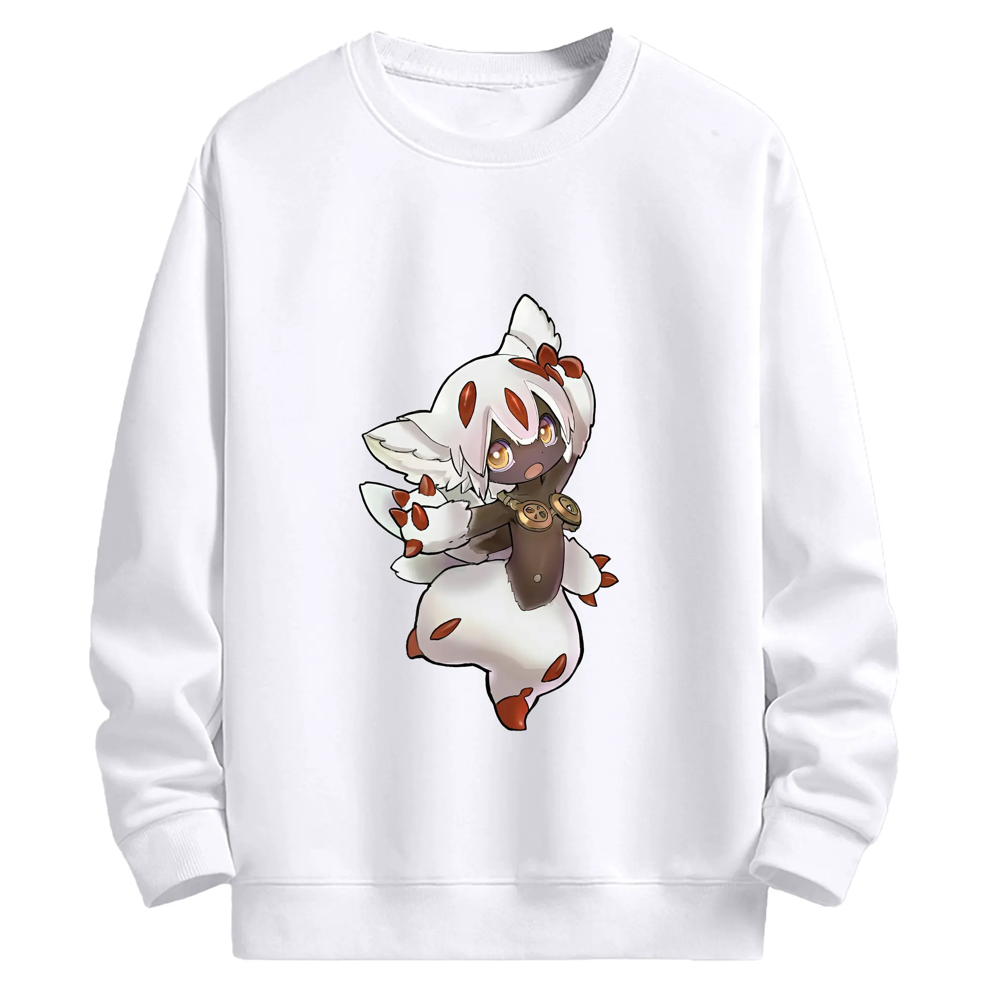 メイドインアビス グッズ,ファプタ - 高品質 クルーネック スウェット ・ コットン59％ ポリエステル41％ ・ ユニセックス 長袖 トレーナー ・ カジュアル デイリー スポーツ 散歩用