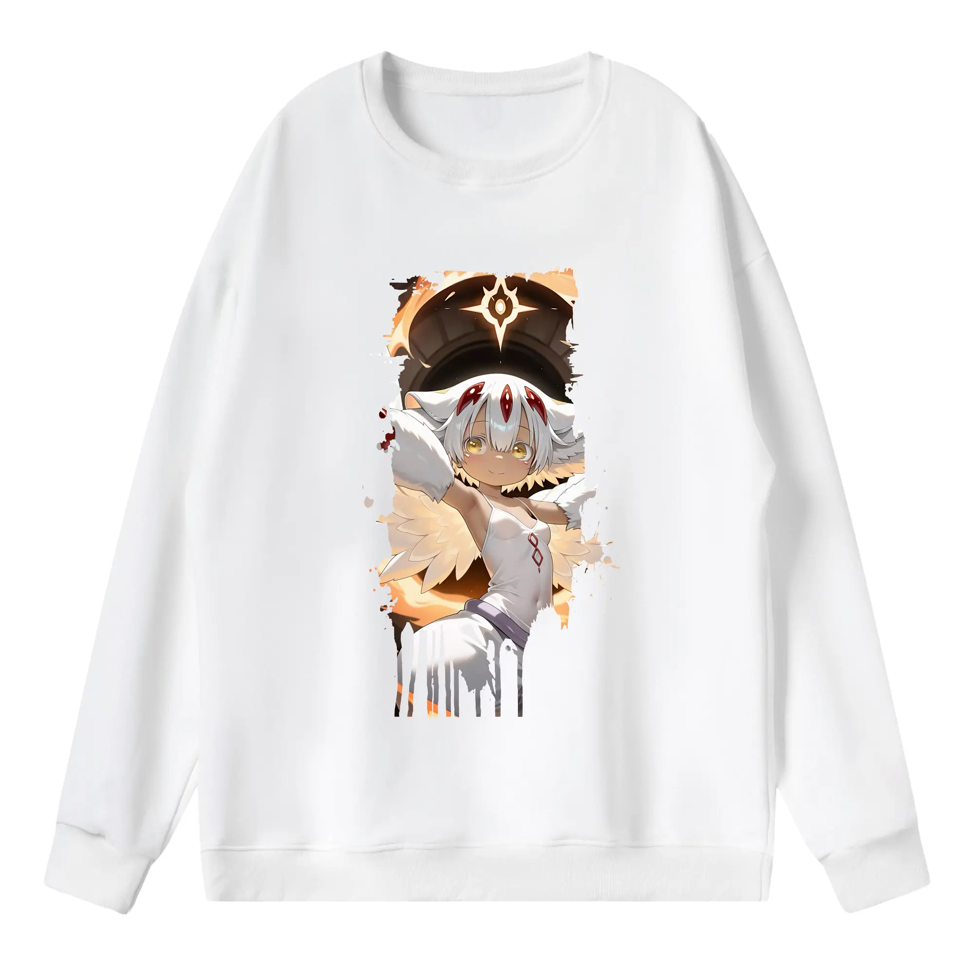 メイドインアビス グッズ,ファプタ - 薄手 クルーネック スウェット 裏毛260g · ポリエステル 春秋向け カジュアル 男女兼用 · トレーナー デイリー スポーツ 散歩に最適