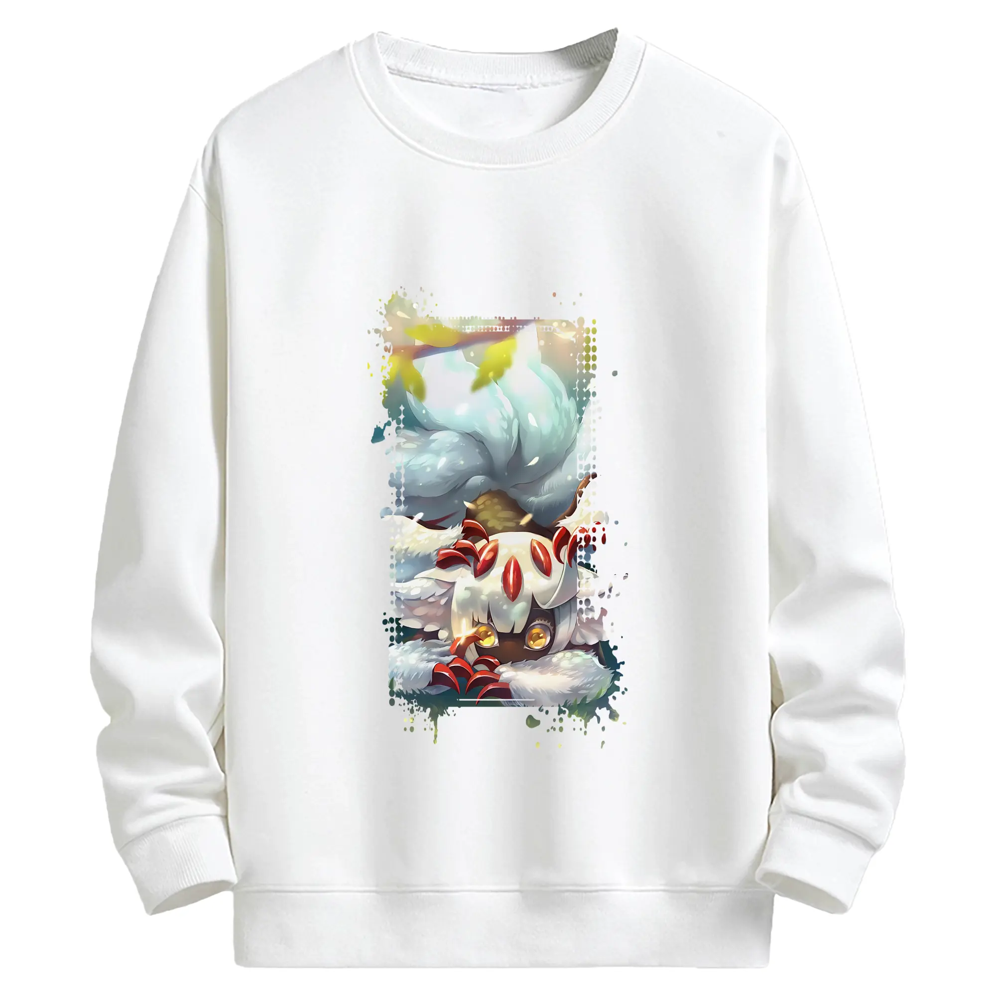 メイドインアビス グッズ,ファプタ - キッズ クルーネックスウェットシャツ ・ フロントプリント ・ 綿80％ ポリエステル20％ ・ 快適 通学 スポーツ 日常使い お散歩用