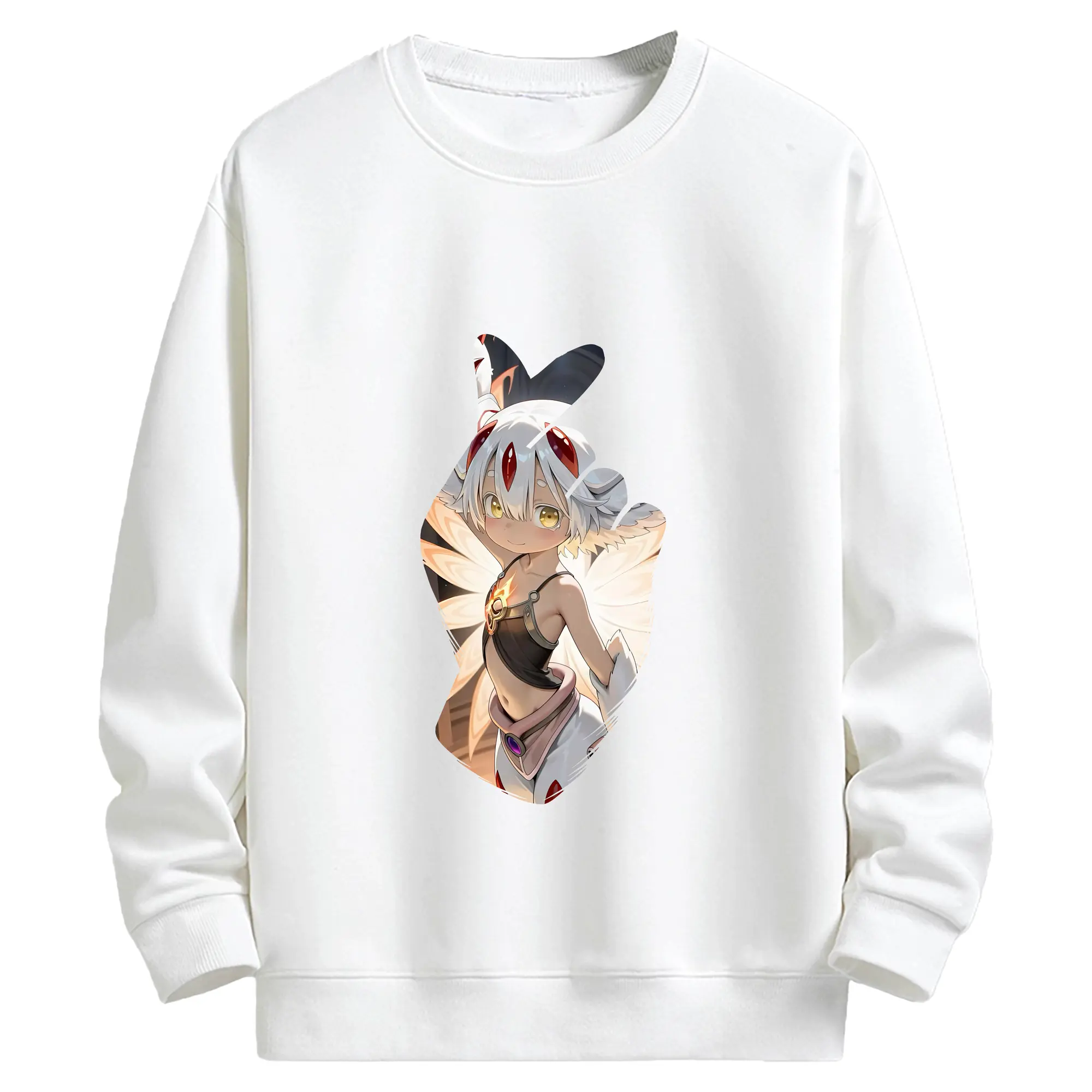 メイドインアビス グッズ,ファプタ - キッズ クルーネックスウェットシャツ ・ フロントプリント ・ 綿80％ ポリエステル20％ ・ 快適 通学 スポーツ 日常使い お散歩用