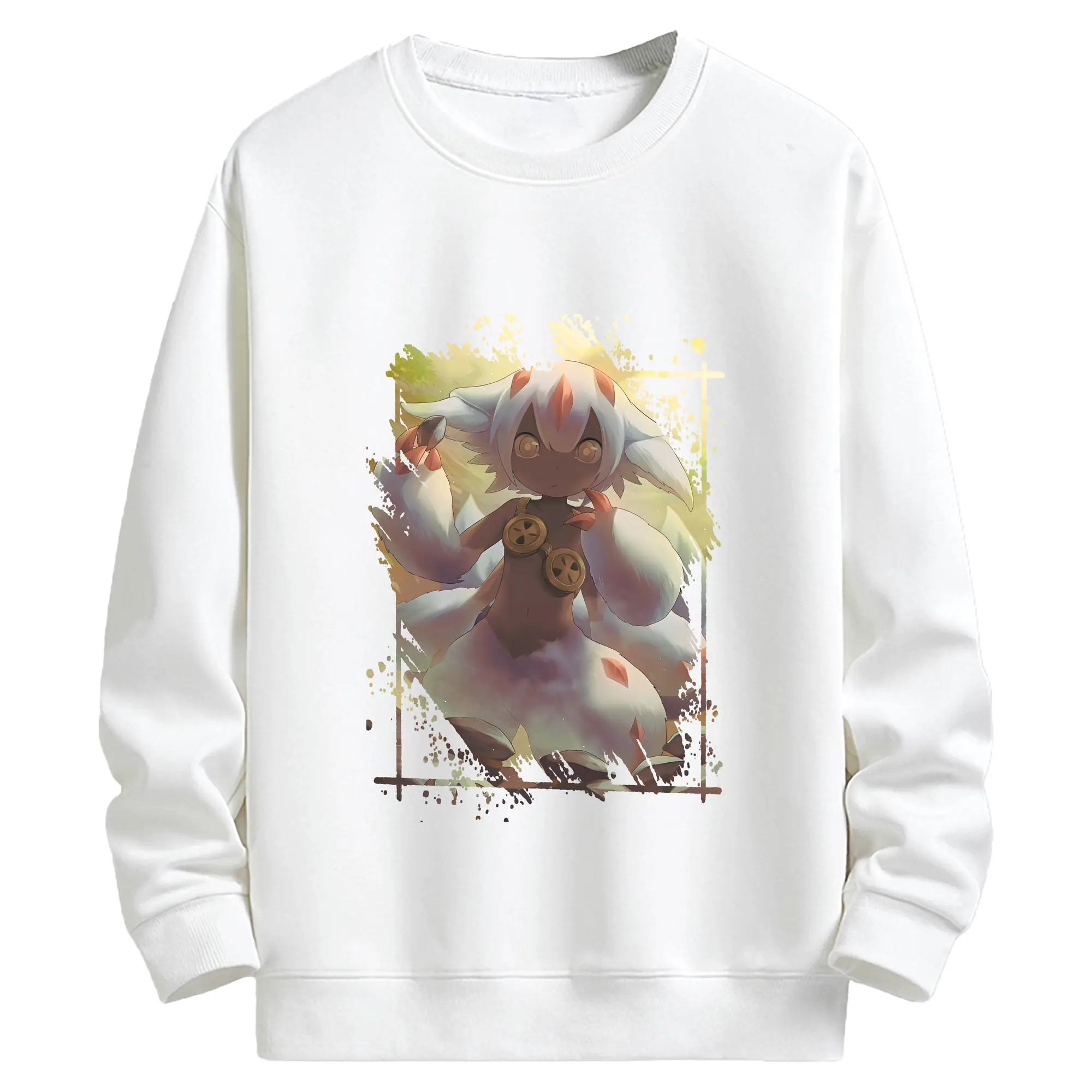 メイドインアビス グッズ,ファプタ - キッズ クルーネックスウェットシャツ ・ フロントプリント ・ 綿80％ ポリエステル20％ ・ 快適 通学 スポーツ 日常使い お散歩用