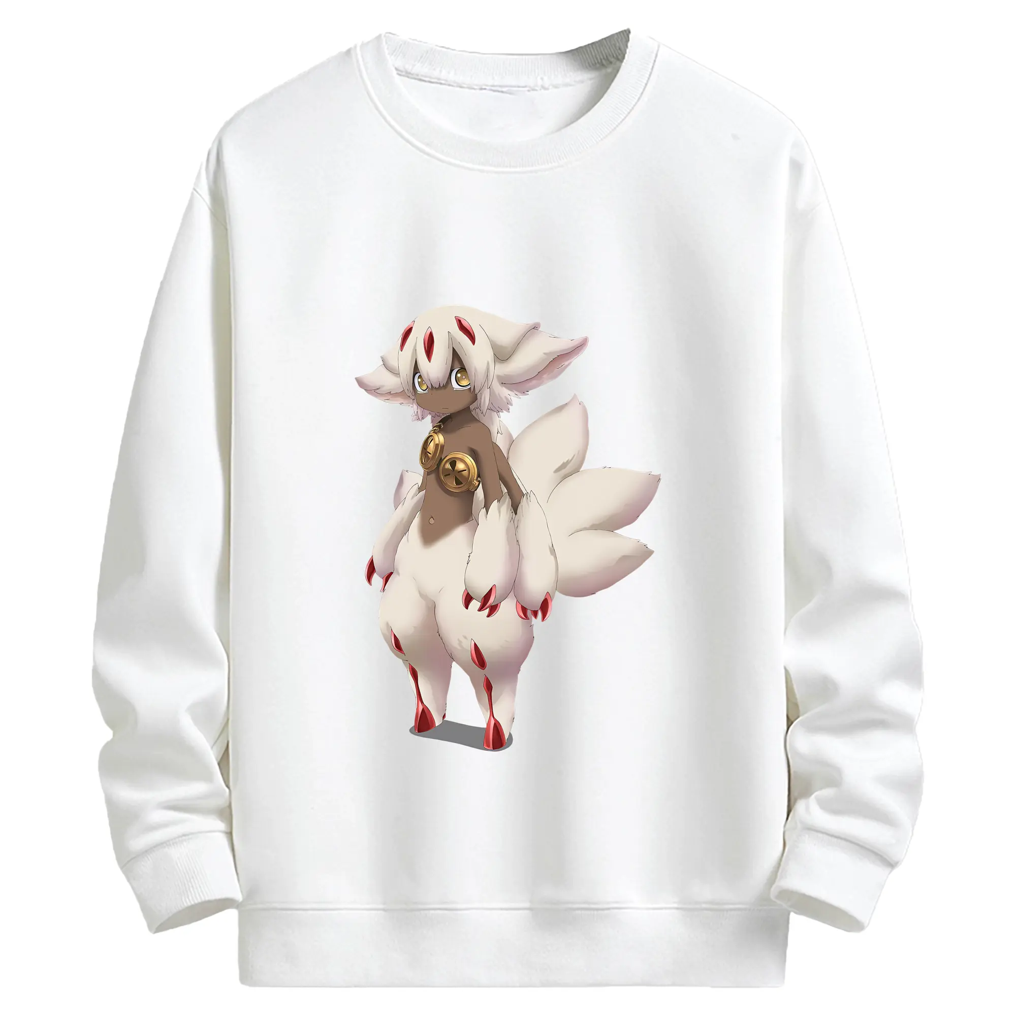 メイドインアビス グッズ,ファプタ - キッズ クルーネックスウェットシャツ ・ フロントプリント ・ 綿80％ ポリエステル20％ ・ 快適 通学 スポーツ 日常使い お散歩用