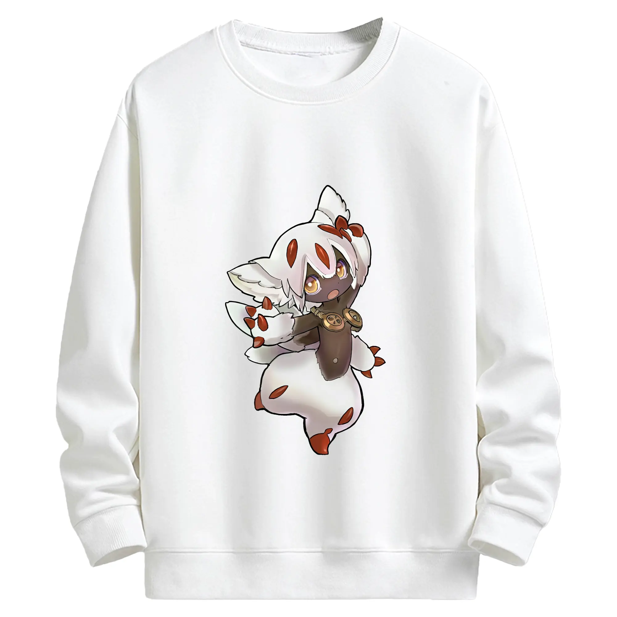 メイドインアビス グッズ,ファプタ - キッズ クルーネックスウェットシャツ ・ フロントプリント ・ 綿80％ ポリエステル20％ ・ 快適 通学 スポーツ 日常使い お散歩用