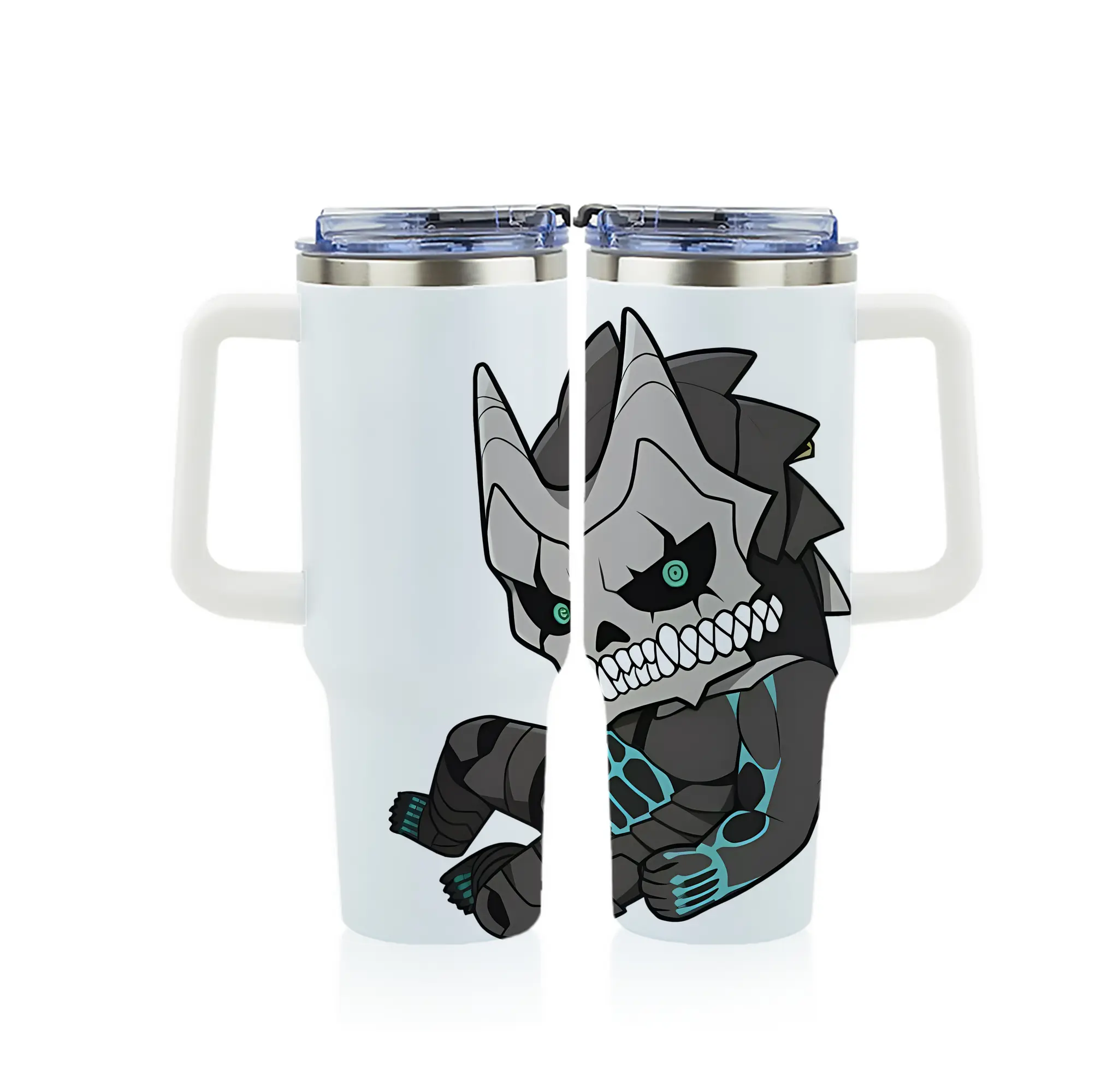 怪獣8号 グッズ,日比野カフカ - 1200mL フルプリント車用タンブラー ・ 304ステンレス 内側 ・ 201ステンレス 外側 ・ 保温 保冷 ・ 通勤 ドライブ アウトドア用