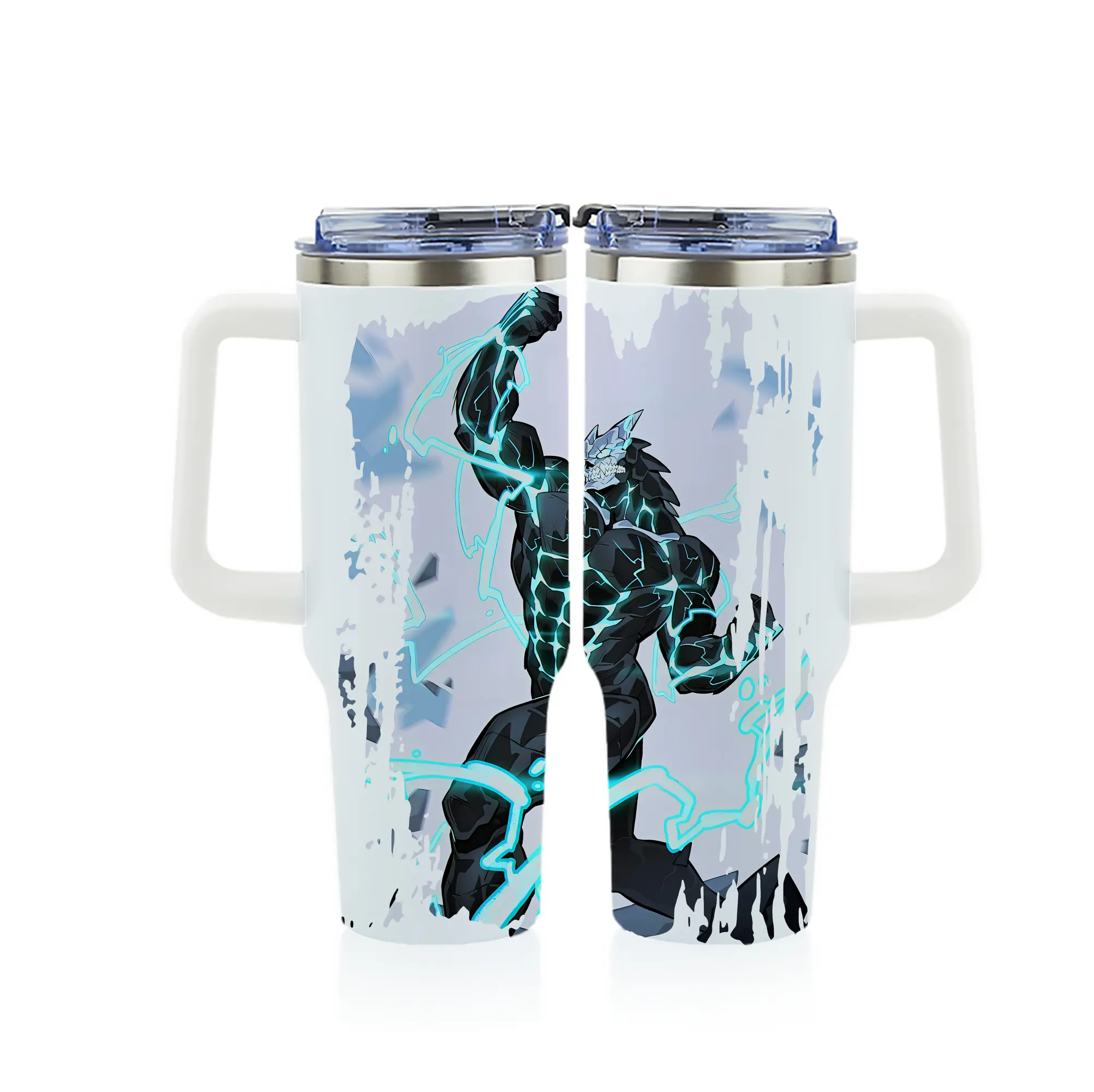 怪獣8号 グッズ,日比野カフカ - 1200mL フルプリント車用タンブラー ・ 304ステンレス 内側 ・ 201ステンレス 外側 ・ 保温 保冷 ・ 通勤 ドライブ アウトドア用