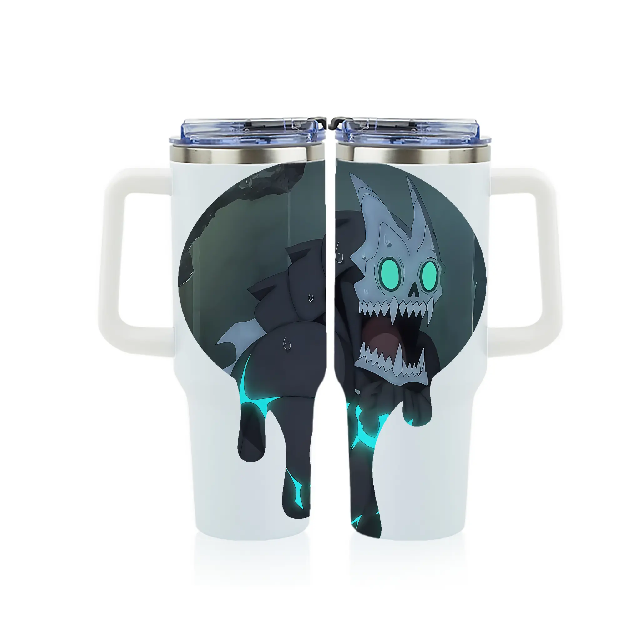 怪獣8号 グッズ,日比野カフカ - 1200mL フルプリント車用タンブラー ・ 304ステンレス 内側 ・ 201ステンレス 外側 ・ 保温 保冷 ・ 通勤 ドライブ アウトドア用