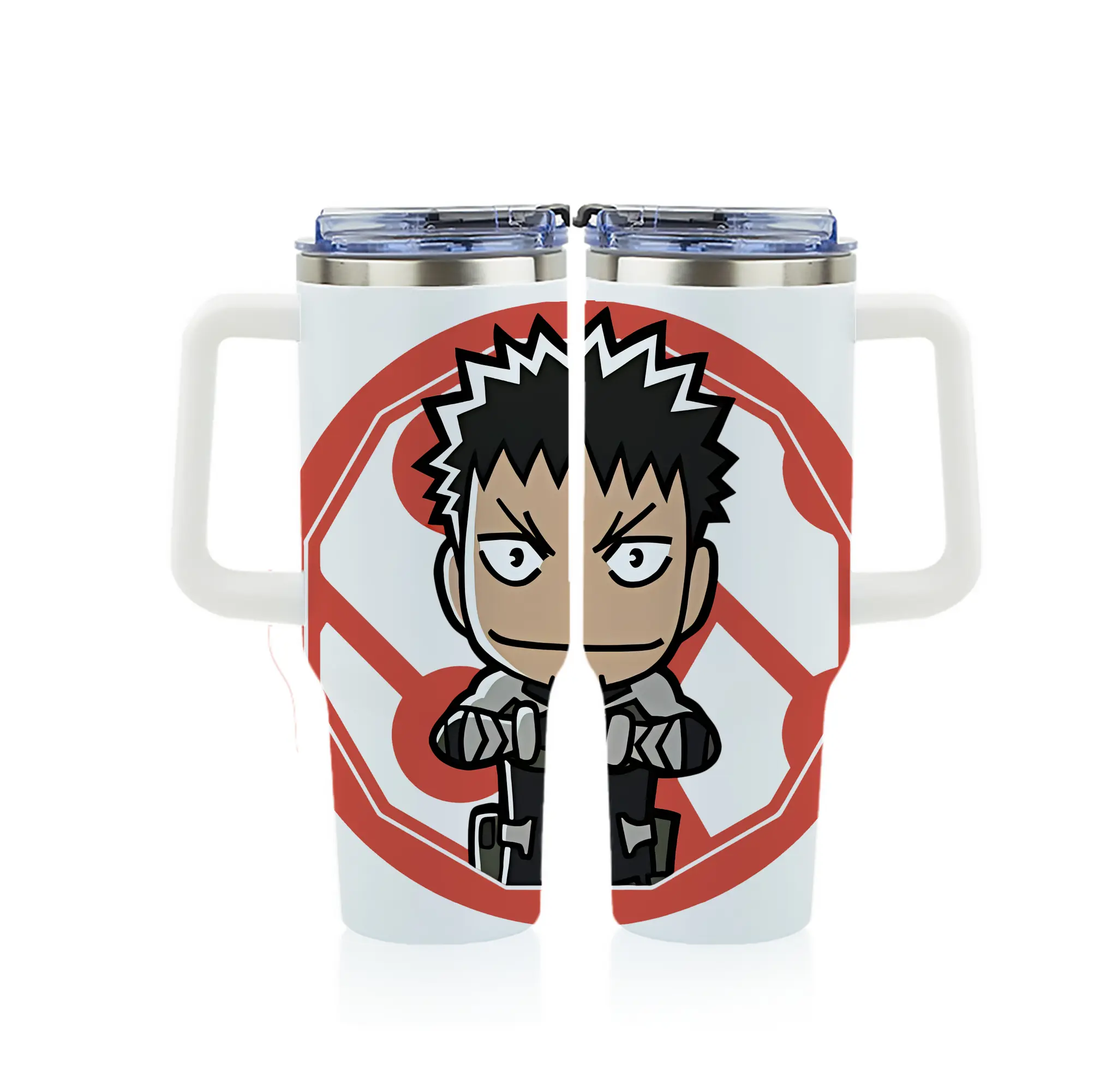 怪獣8号 グッズ,日比野カフカ - 1200mL フルプリント車用タンブラー ・ 304ステンレス 内側 ・ 201ステンレス 外側 ・ 保温 保冷 ・ 通勤 ドライブ アウトドア用