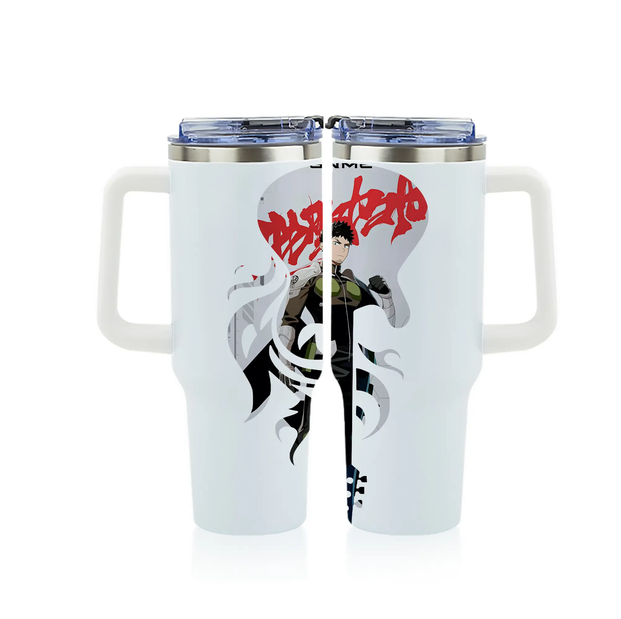 怪獣8号 グッズ,日比野カフカ - 1200mL フルプリント車用タンブラー ・ 304ステンレス 内側 ・ 201ステンレス 外側 ・ 保温 保冷 ・ 通勤 ドライブ アウトドア用