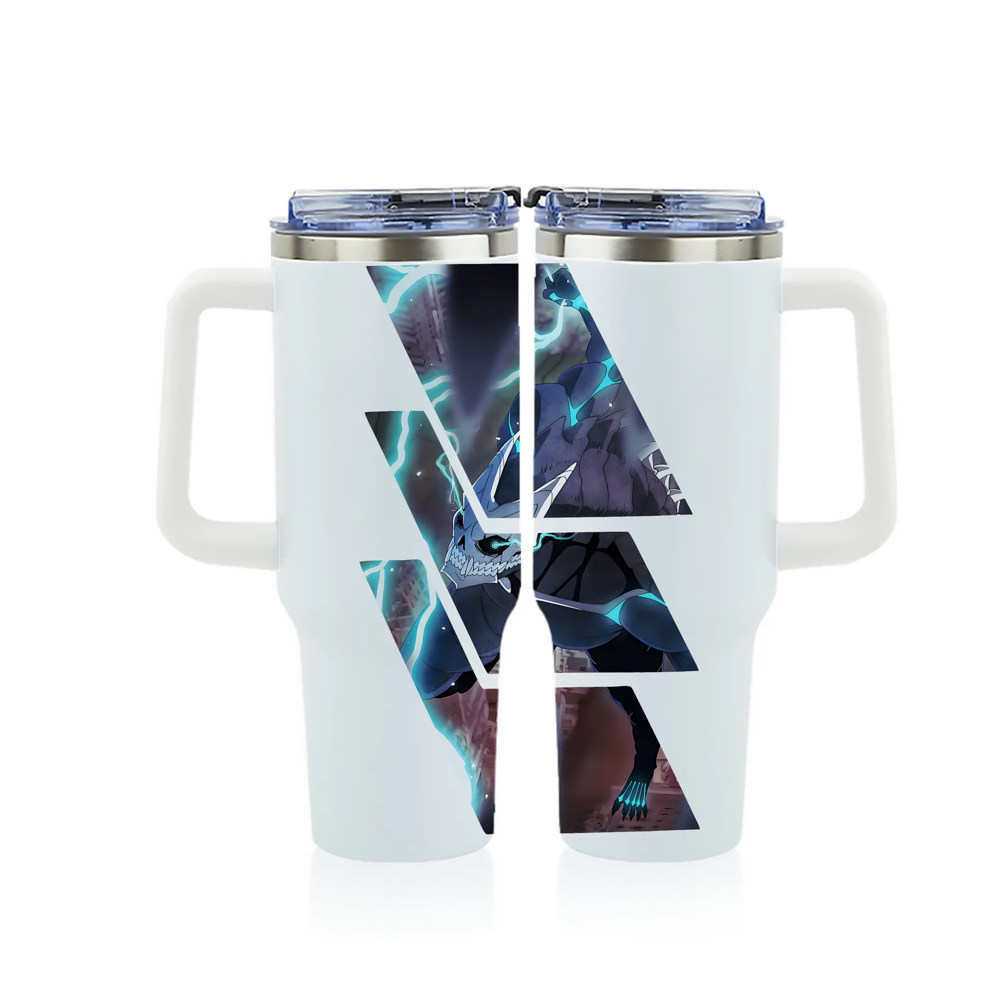 怪獣8号 グッズ,日比野カフカ - 1200mL フルプリント車用タンブラー ・ 304ステンレス 内側 ・ 201ステンレス 外側 ・ 保温 保冷 ・ 通勤 ドライブ アウトドア用