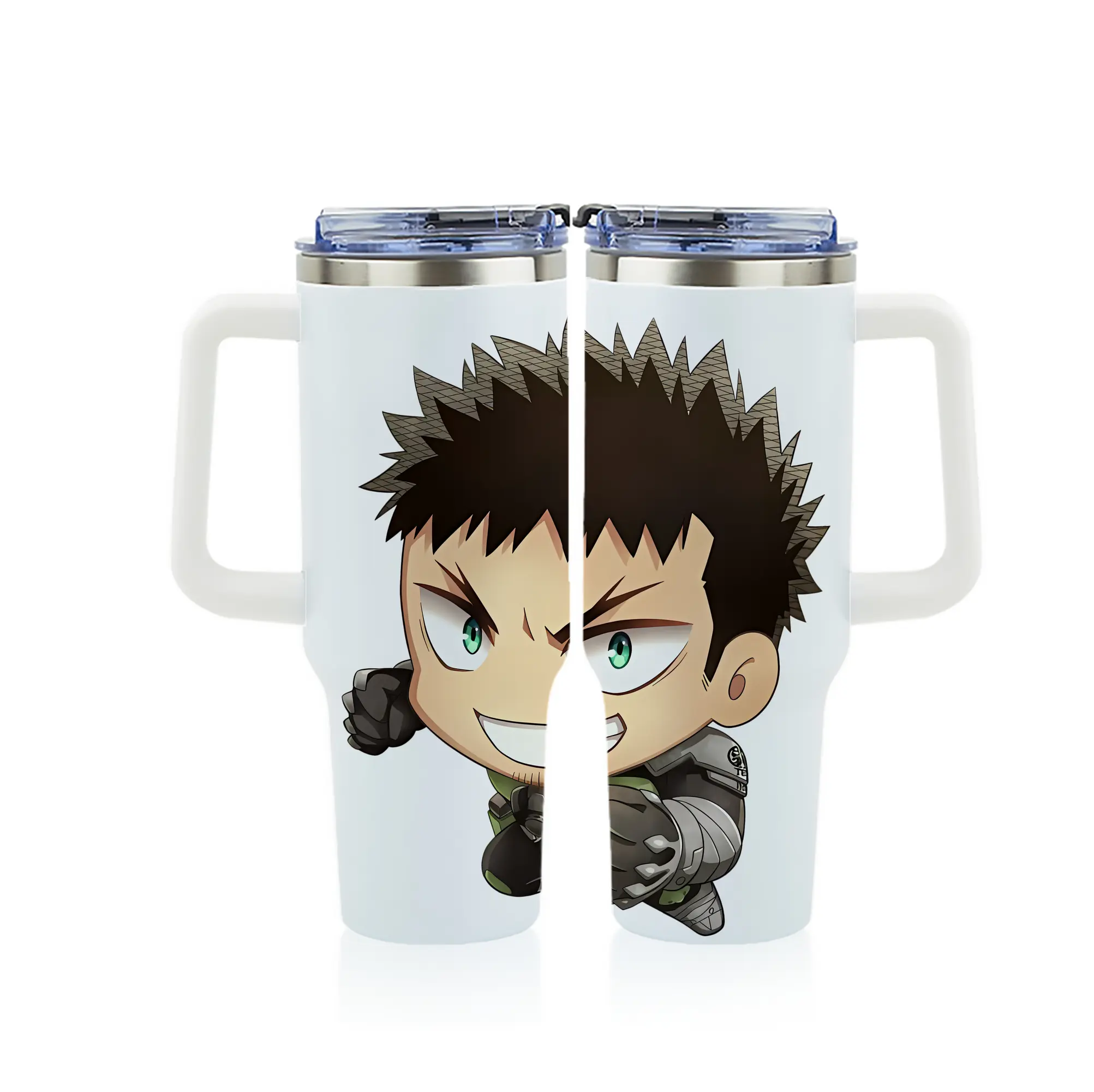 怪獣8号 グッズ,日比野カフカ - 1200mL フルプリント車用タンブラー ・ 304ステンレス 内側 ・ 201ステンレス 外側 ・ 保温 保冷 ・ 通勤 ドライブ アウトドア用