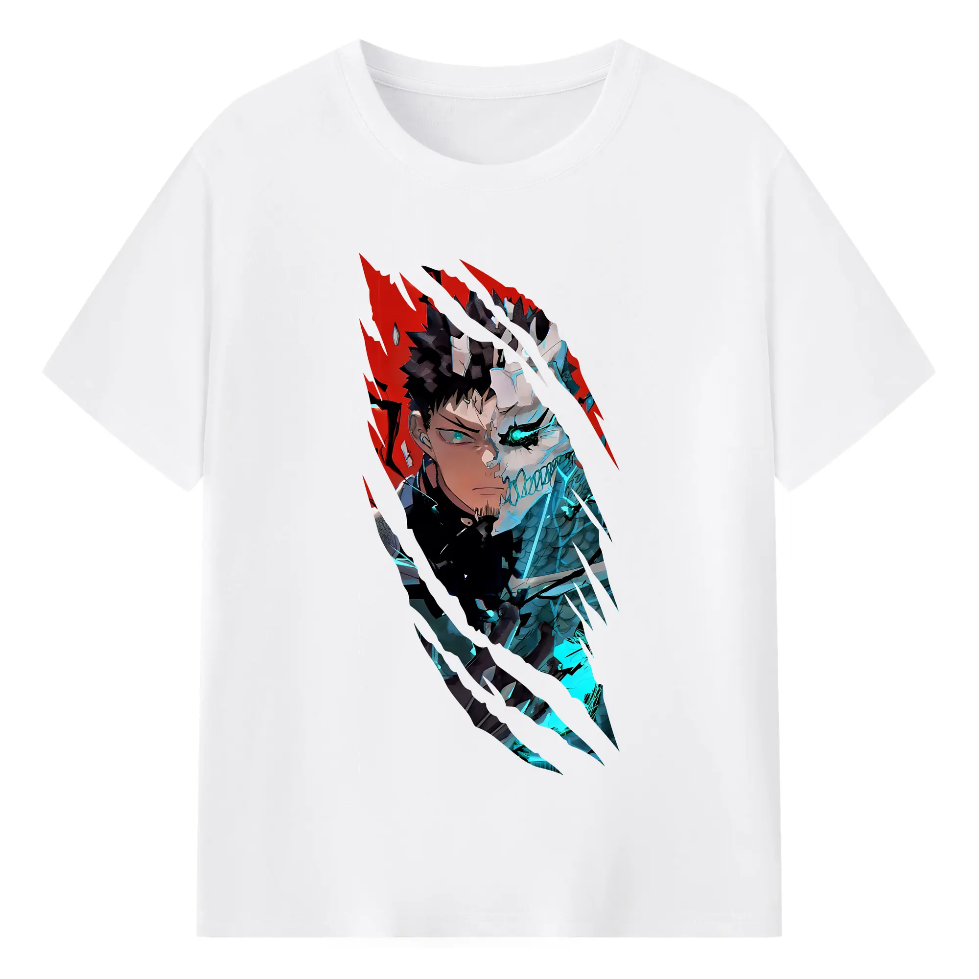 怪獣8号 グッズ,日比野カフカ - 綿100％ 半袖Tシャツ ・ フロントプリント ・ 快適 通気性 ・ 日常使い 散歩 スポーツ用