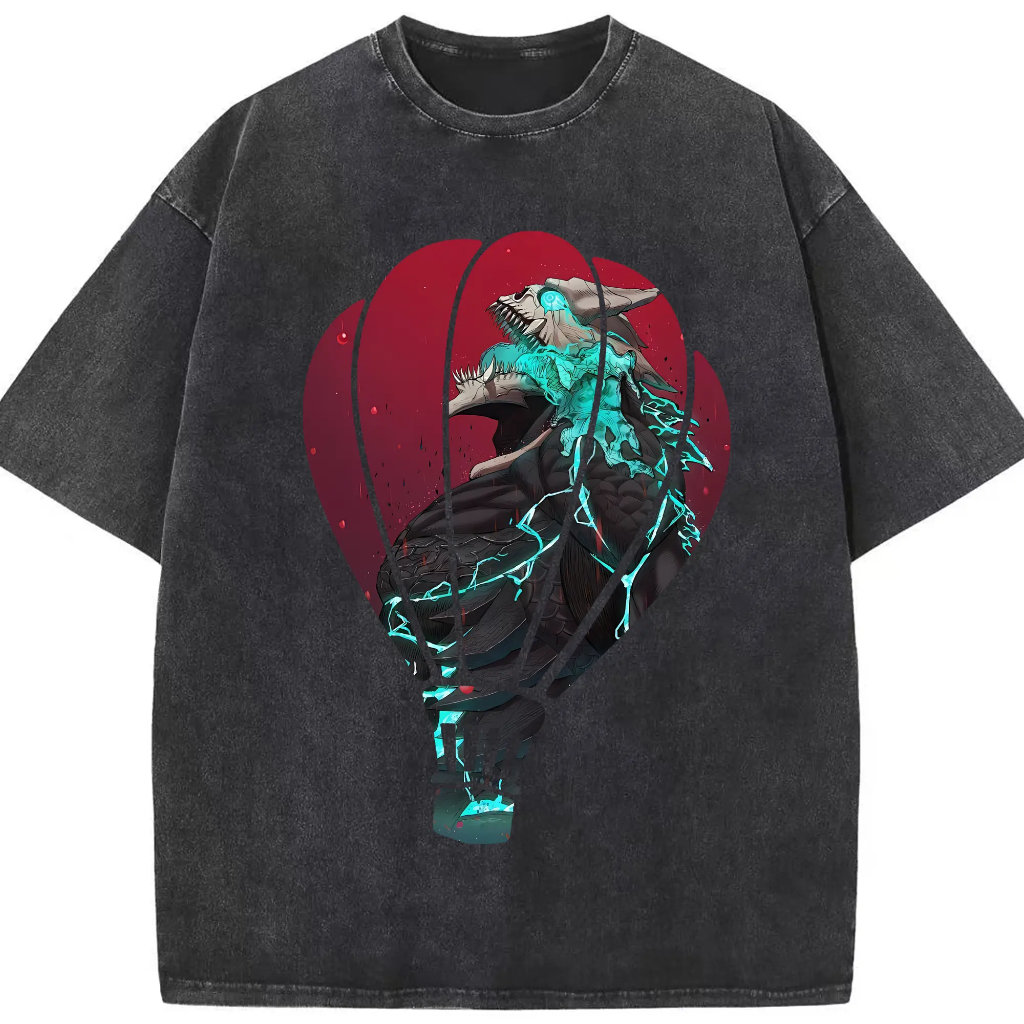 怪獣8号 グッズ,日比野カフカ - 綿100％ ヴィンテージ風 半袖Tシャツ ・ フロントプリント ・ 柔らか肌触り ・ 通気性 快適 ・ スポーツ カジュアル 外出用