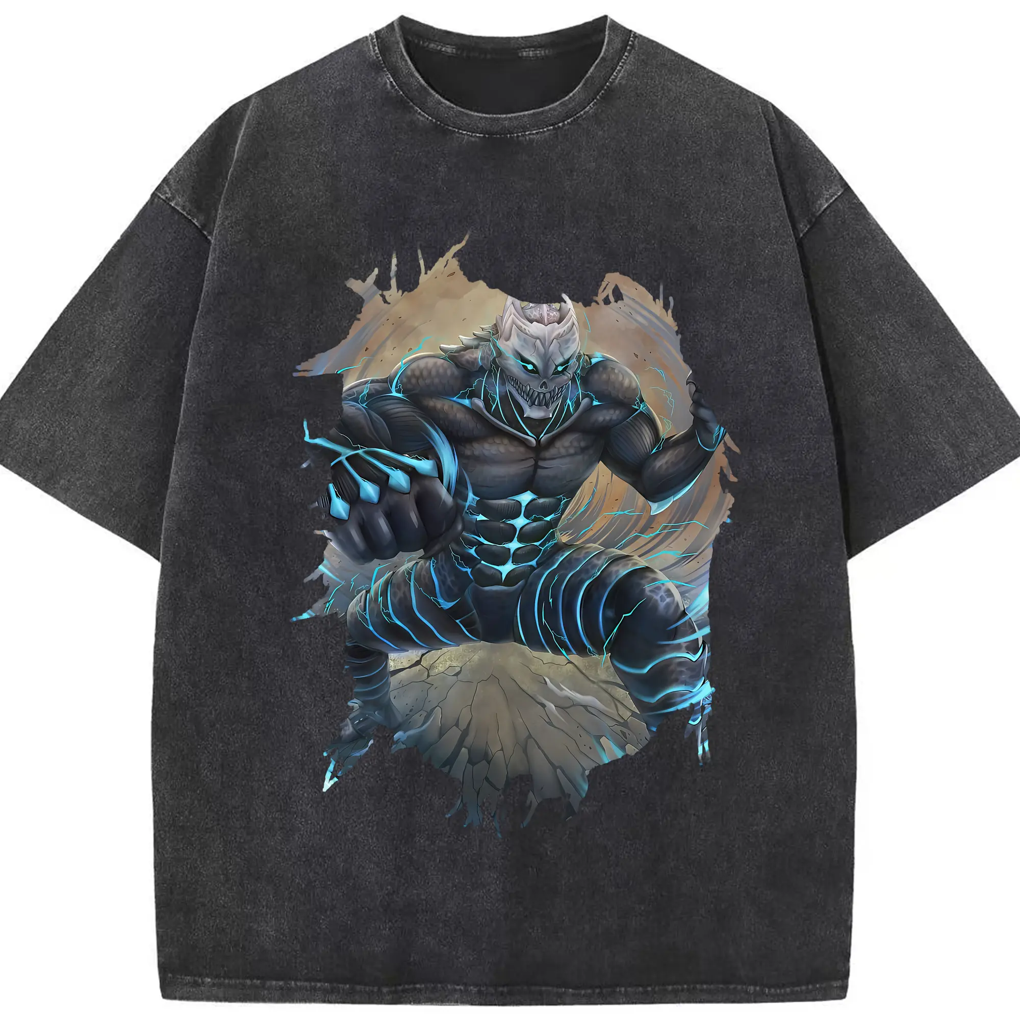 怪獣8号 グッズ,日比野カフカ - 綿100％ ヴィンテージ風 半袖Tシャツ ・ フロントプリント ・ 柔らか肌触り ・ 通気性 快適 ・ スポーツ カジュアル 外出用