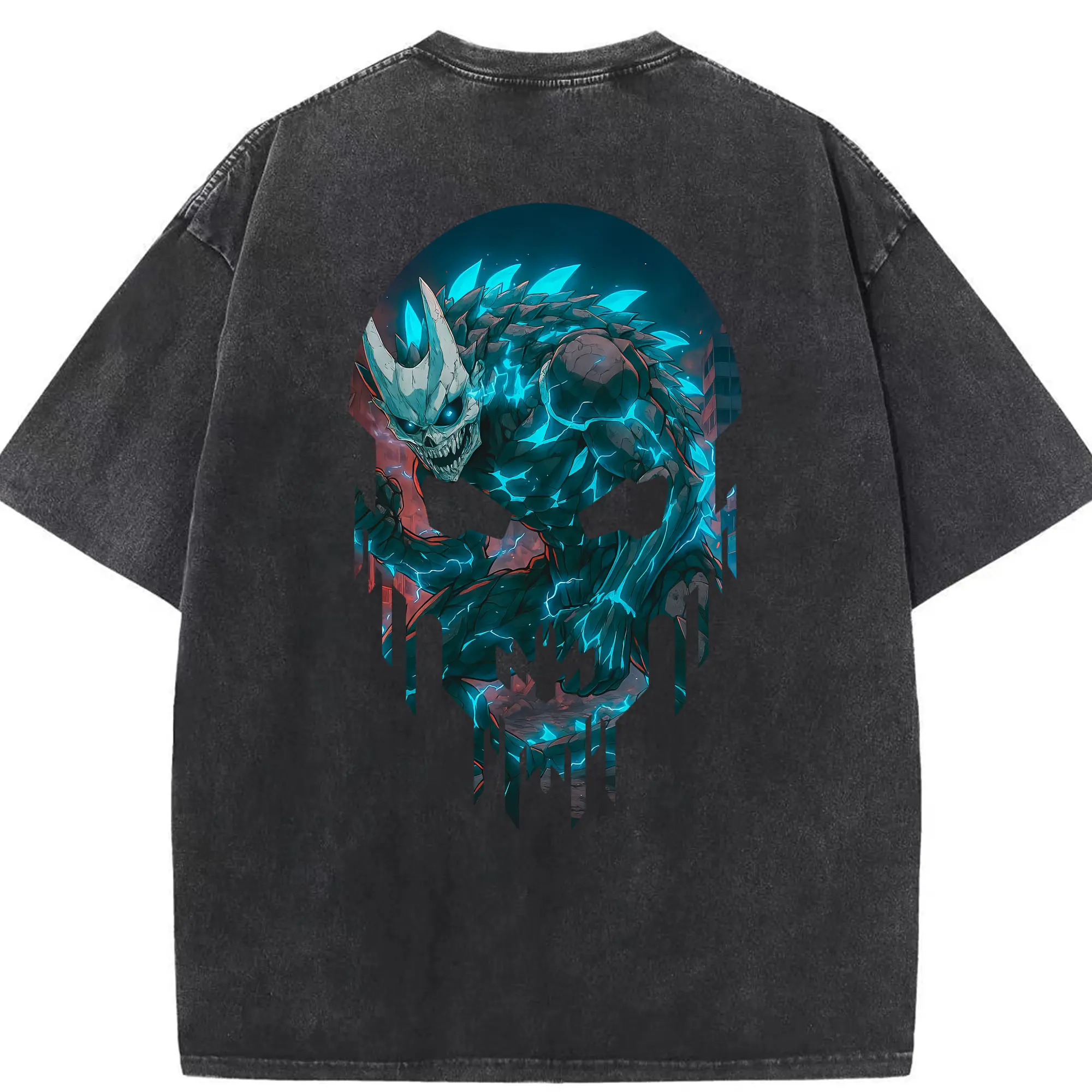 怪獣8号 グッズ,日比野カフカ - 綿100％ ヴィンテージ風 半袖Tシャツ ・ 背面プリント ・ 柔らか肌触り ・ 通気性 快適 ・ スポーツ カジュアル 外出用