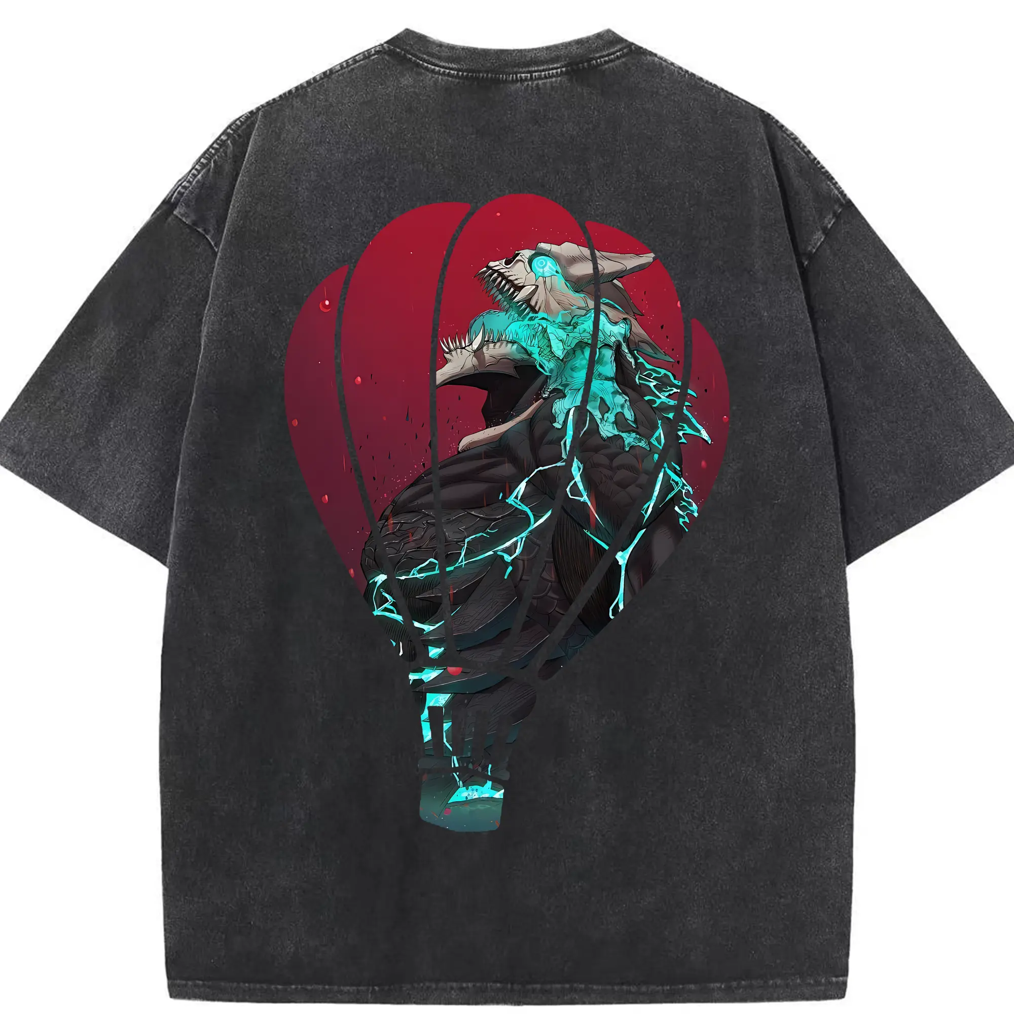 怪獣8号 グッズ,日比野カフカ - 綿100％ ヴィンテージ風 半袖Tシャツ ・ 背面プリント ・ 柔らか肌触り ・ 通気性 快適 ・ スポーツ カジュアル 外出用