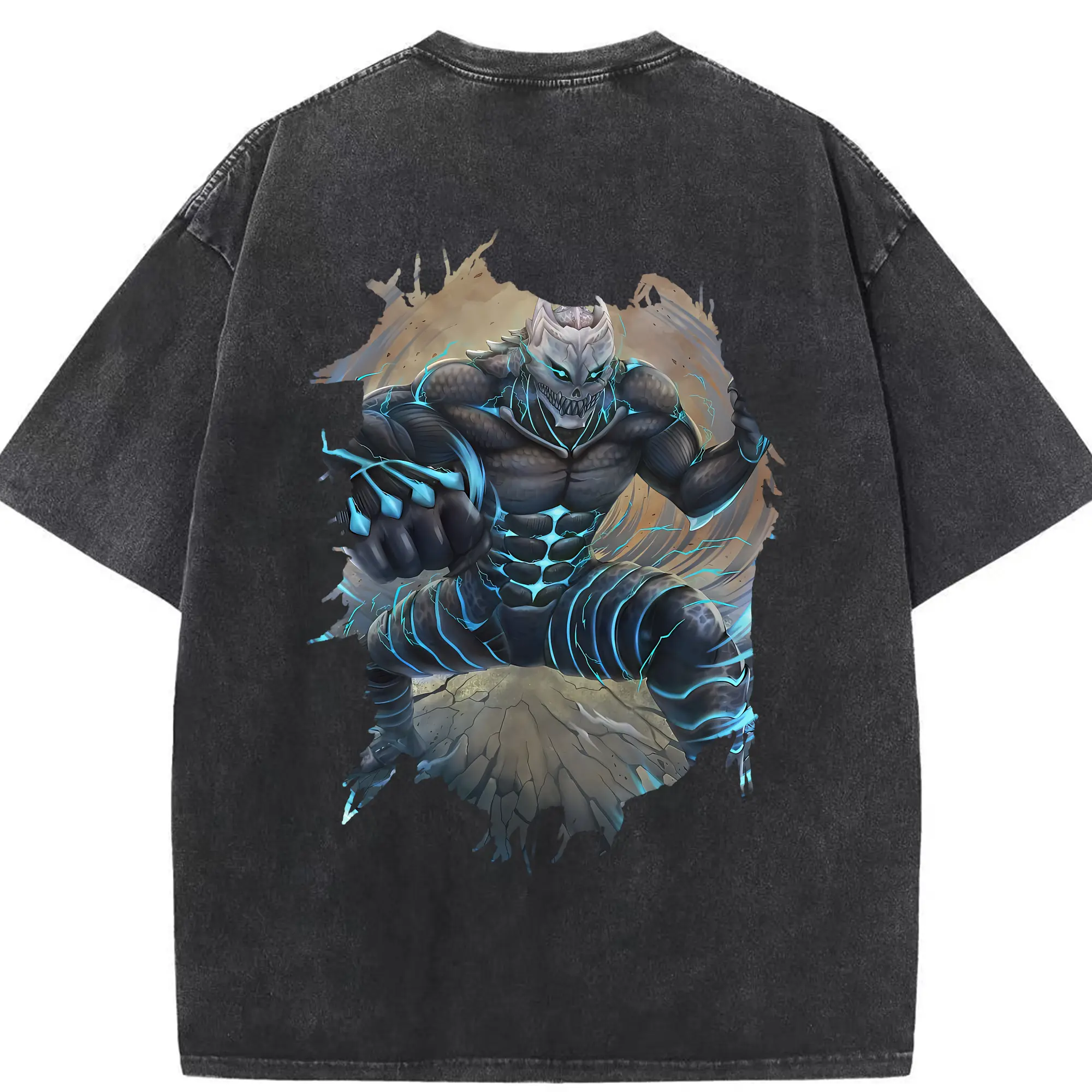 怪獣8号 グッズ,日比野カフカ - 綿100％ ヴィンテージ風 半袖Tシャツ ・ 背面プリント ・ 柔らか肌触り ・ 通気性 快適 ・ スポーツ カジュアル 外出用