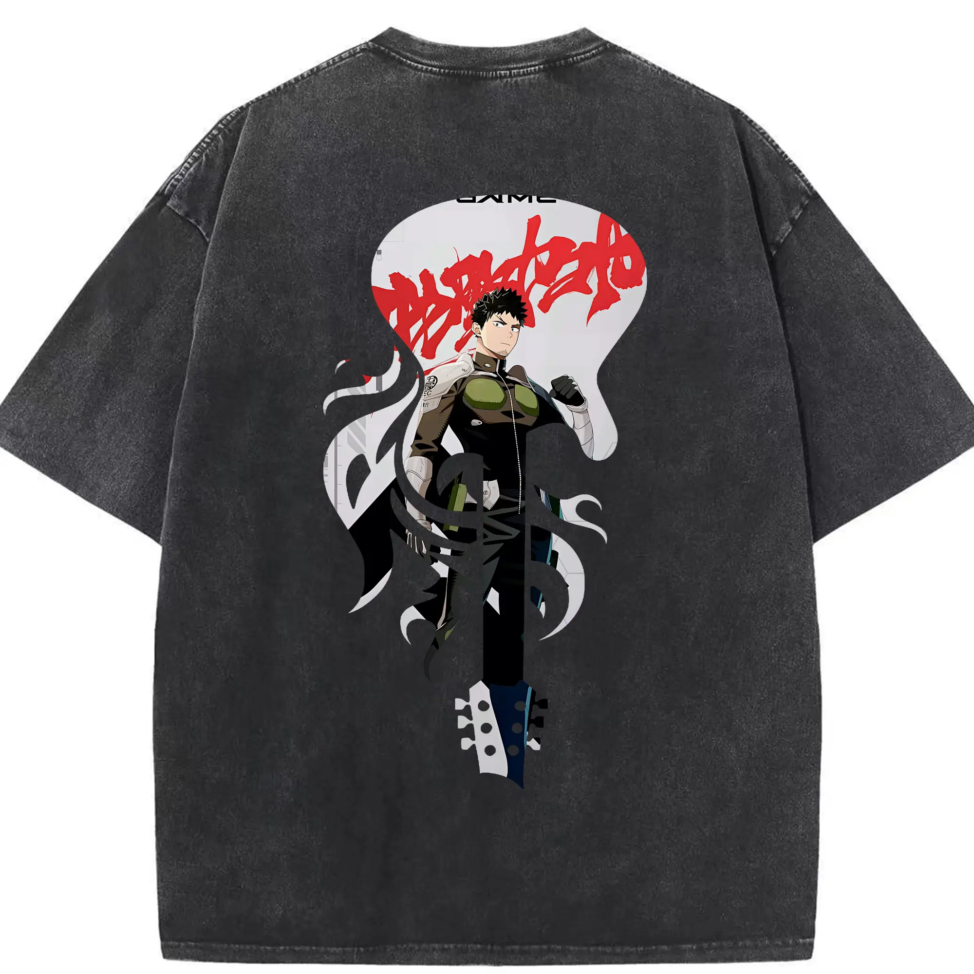 怪獣8号 グッズ,日比野カフカ - 綿100％ ヴィンテージ風 半袖Tシャツ ・ 背面プリント ・ 柔らか肌触り ・ 通気性 快適 ・ スポーツ カジュアル 外出用