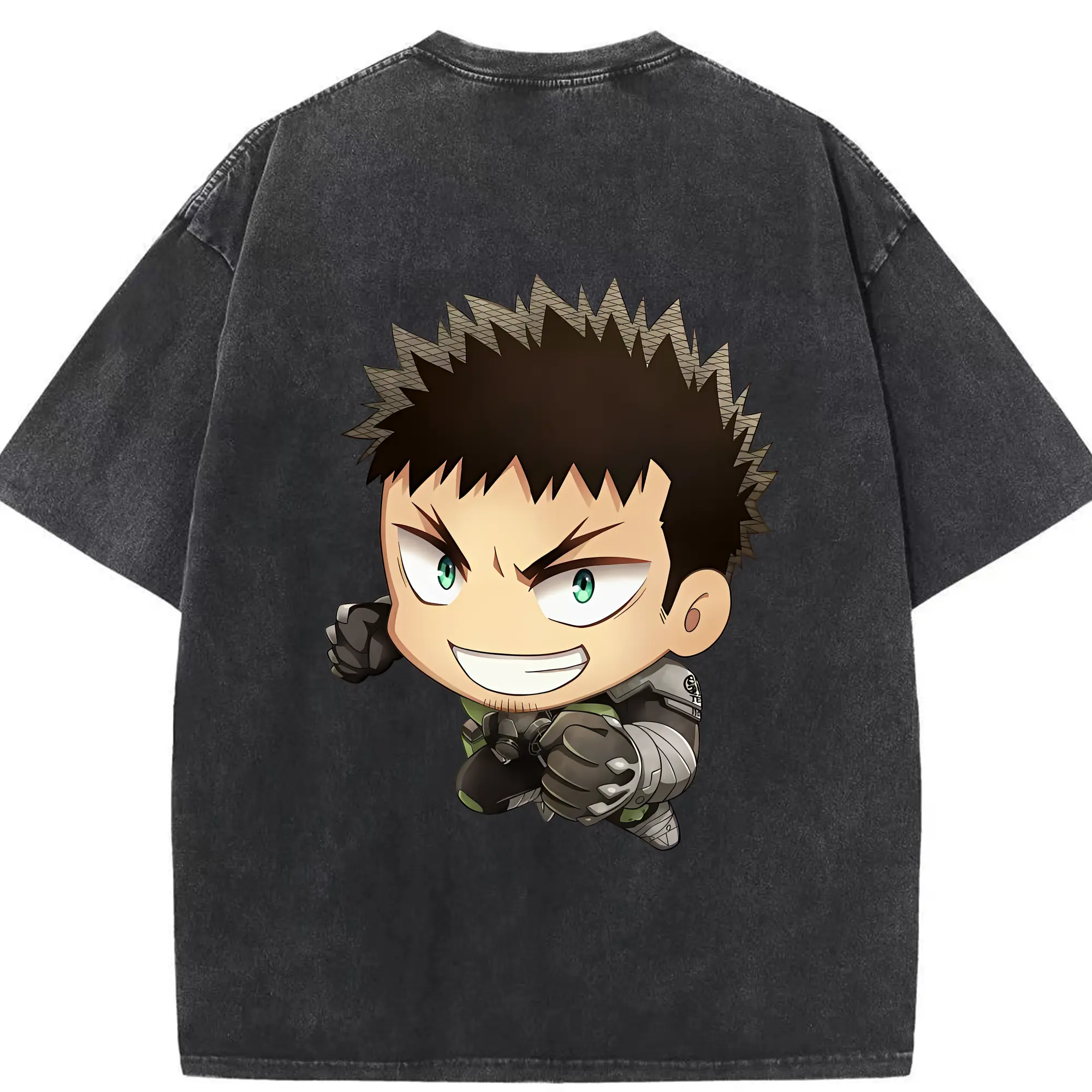 怪獣8号 グッズ,日比野カフカ - 綿100％ ヴィンテージ風 半袖Tシャツ ・ 背面プリント ・ 柔らか肌触り ・ 通気性 快適 ・ スポーツ カジュアル 外出用