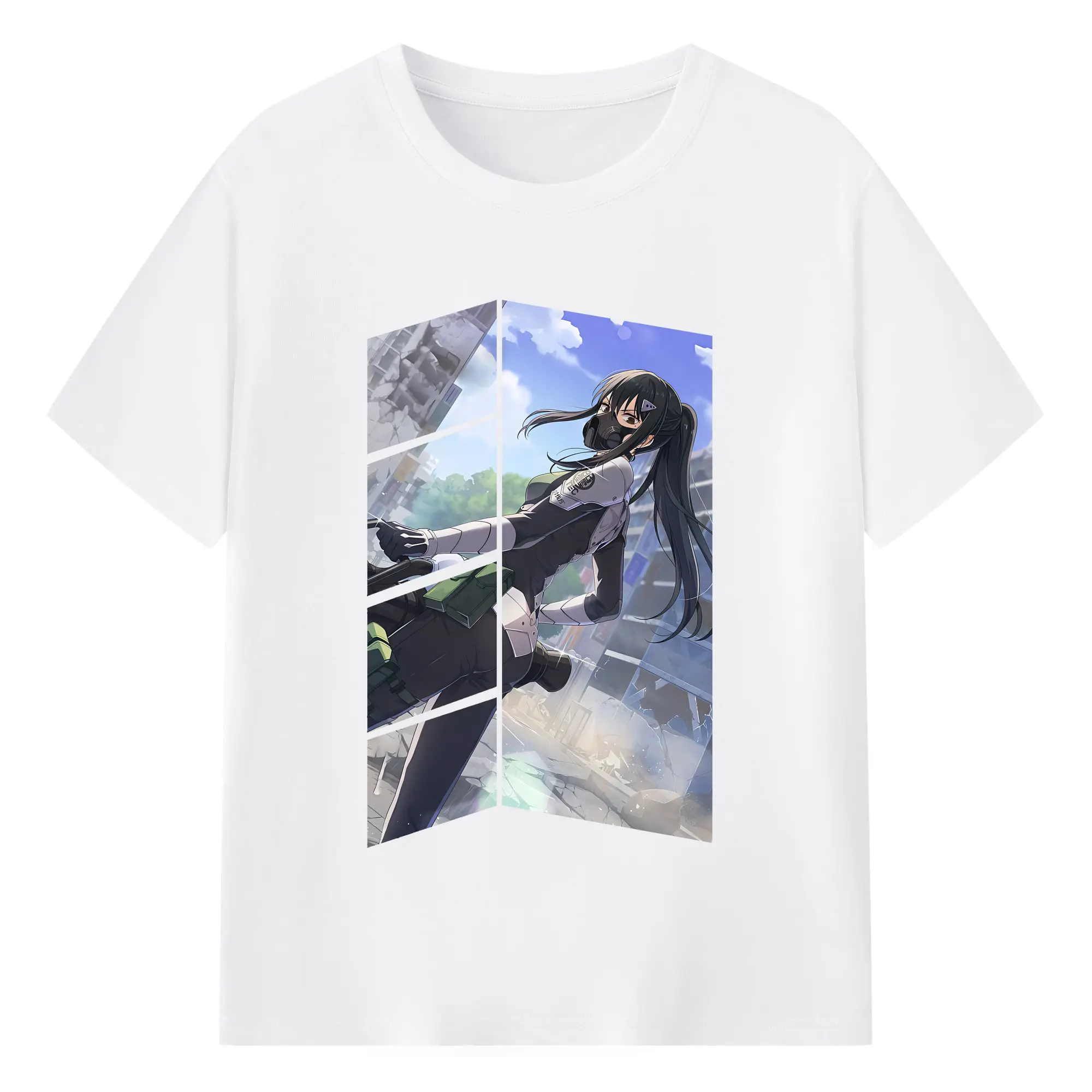 怪獣8号 グッズ,亜白ミナ - 綿100％ 半袖Tシャツ ・ フロントプリント ・ 快適 通気性 ・ 日常使い 散歩 スポーツ用