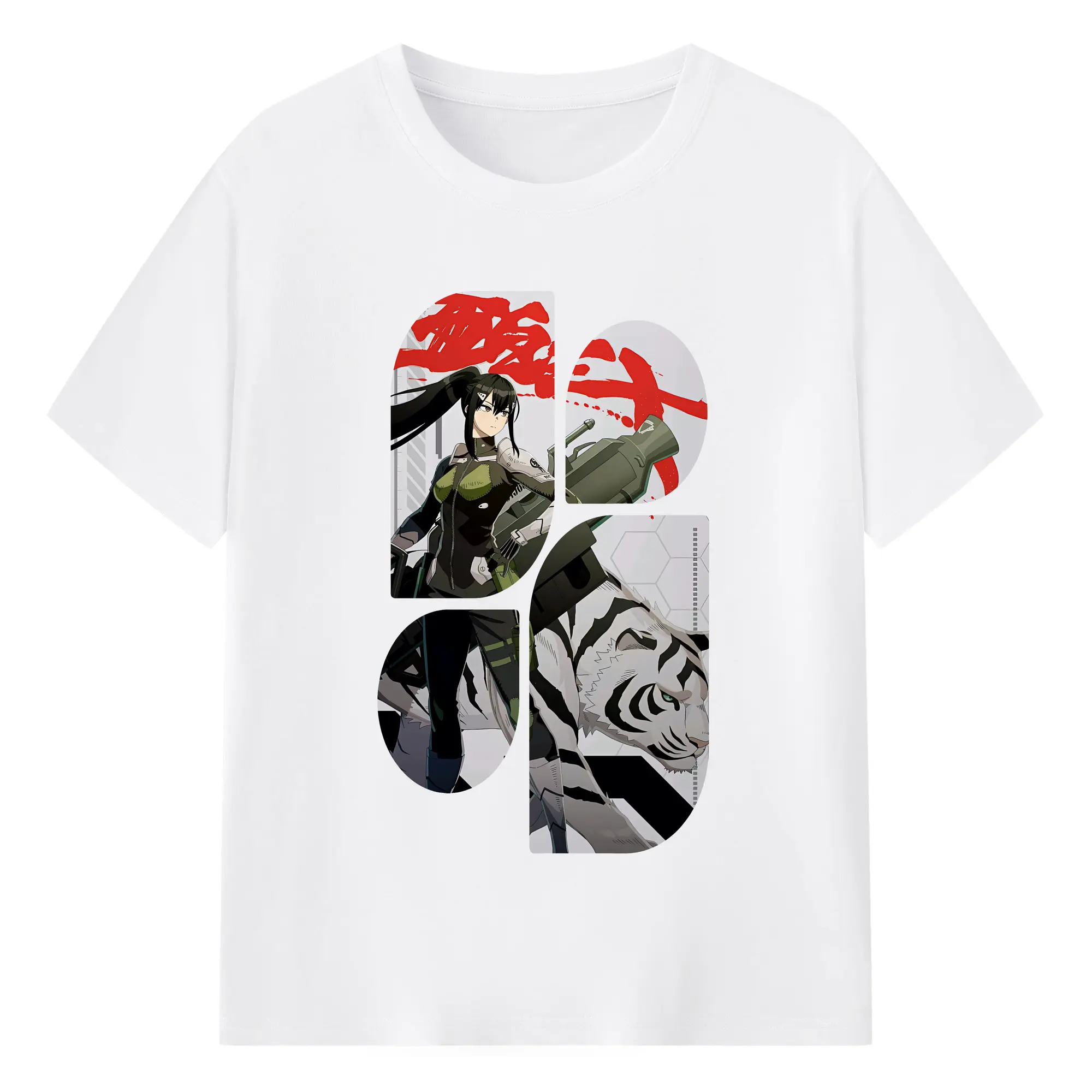 怪獣8号 グッズ,亜白ミナ - 綿100％ 半袖Tシャツ ・ フロントプリント ・ 快適 通気性 ・ 日常使い 散歩 スポーツ用