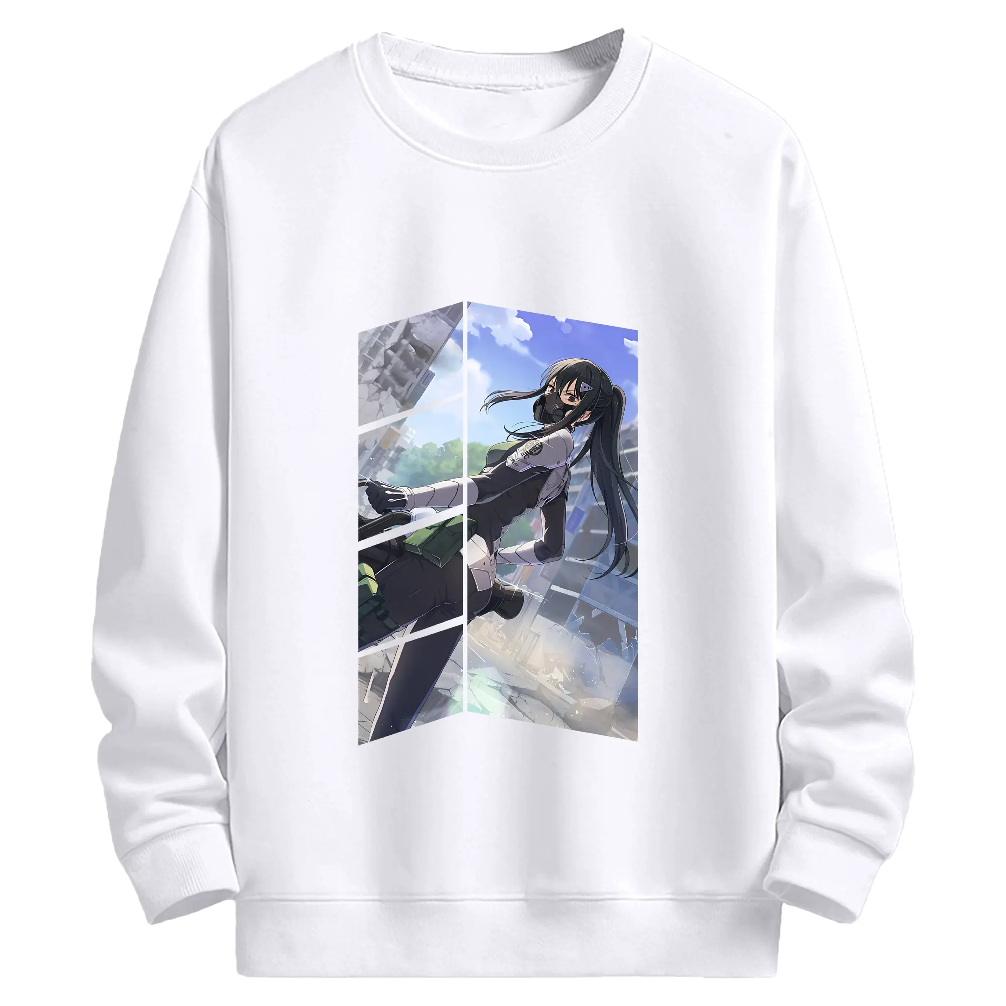 怪獣8号 グッズ,亜白ミナ - 高品質 クルーネック スウェット ・ コットン59％ ポリエステル41％ ・ ユニセックス 長袖 トレーナー ・ カジュアル デイリー スポーツ 散歩用