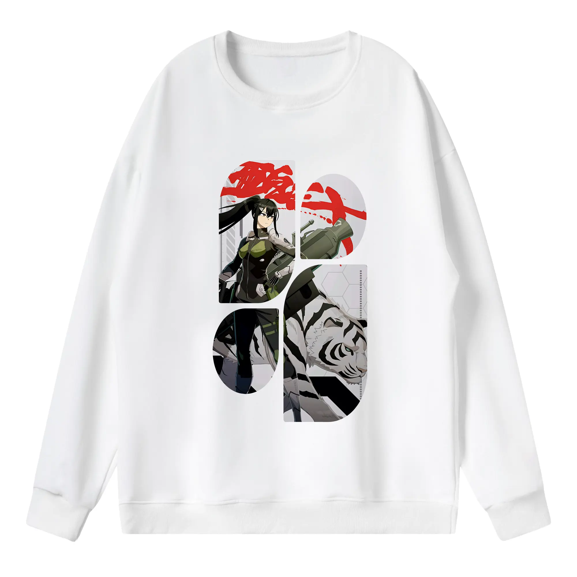 怪獣8号 グッズ,亜白ミナ - 薄手 クルーネック スウェット 裏毛260g · ポリエステル 春秋向け カジュアル 男女兼用 · トレーナー デイリー スポーツ 散歩に最適