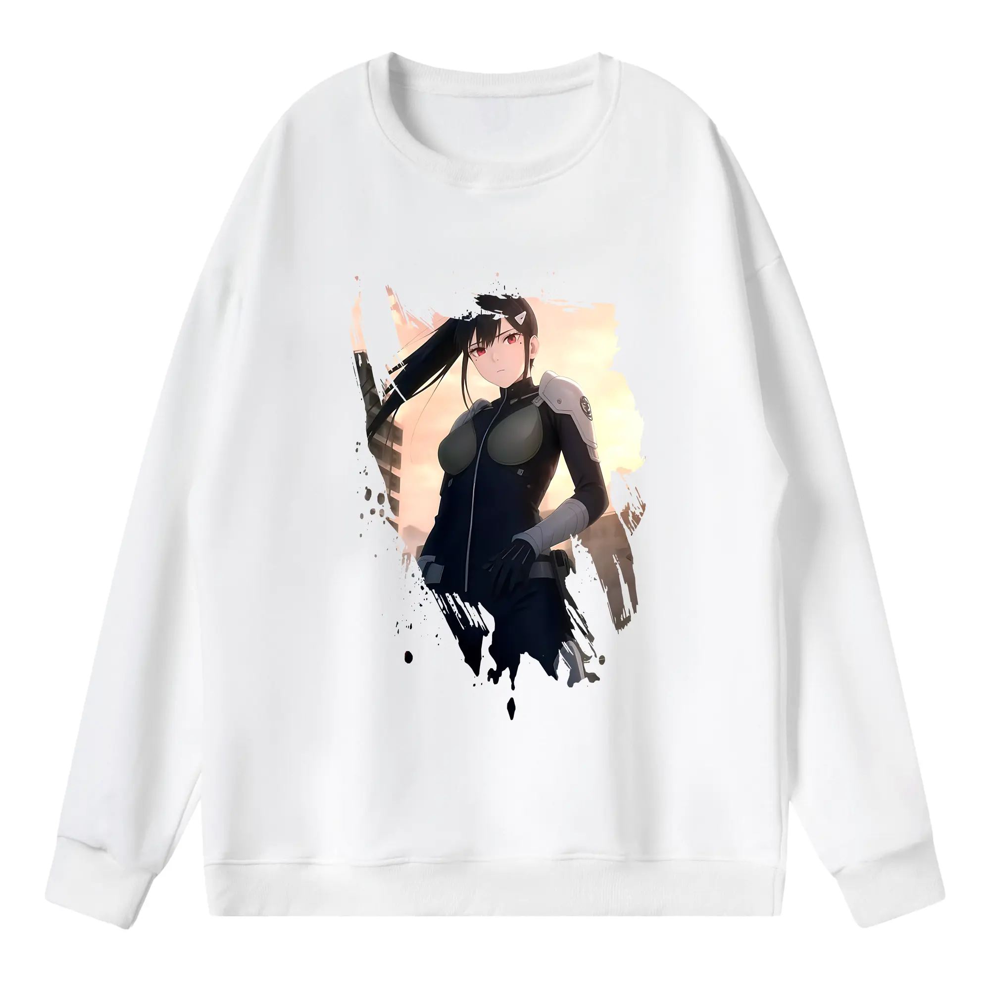 怪獣8号 グッズ,亜白ミナ - 薄手 クルーネック スウェット 裏毛260g · ポリエステル 春秋向け カジュアル 男女兼用 · トレーナー デイリー スポーツ 散歩に最適