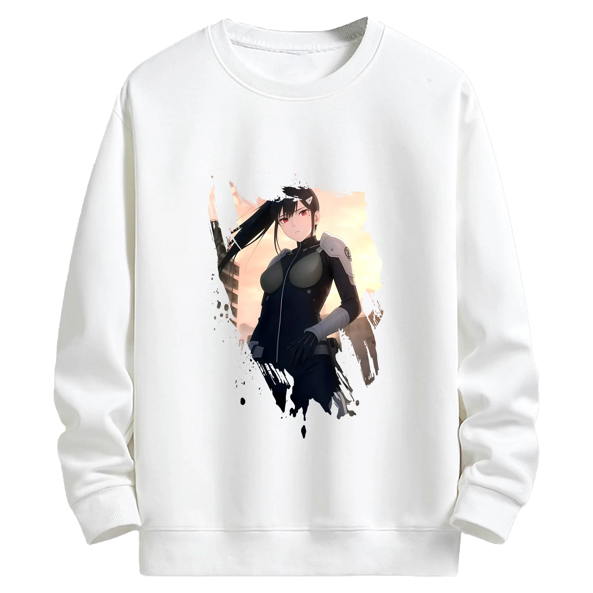 怪獣8号 グッズ,亜白ミナ - キッズ クルーネックスウェットシャツ ・ フロントプリント ・ 綿80％ ポリエステル20％ ・ 快適 通学 スポーツ 日常使い お散歩用