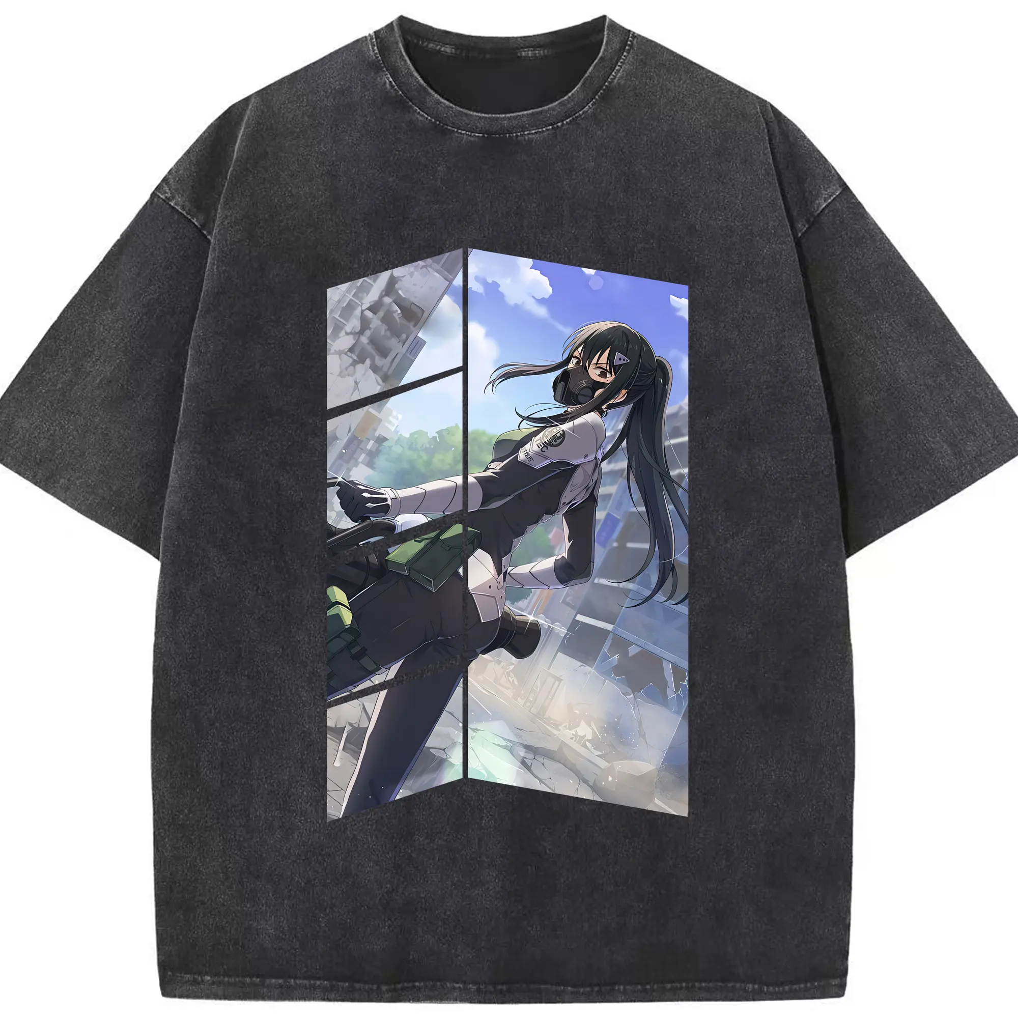 怪獣8号 グッズ,亜白ミナ - 綿100％ ヴィンテージ風 半袖Tシャツ ・ フロントプリント ・ 柔らか肌触り ・ 通気性 快適 ・ スポーツ カジュアル 外出用