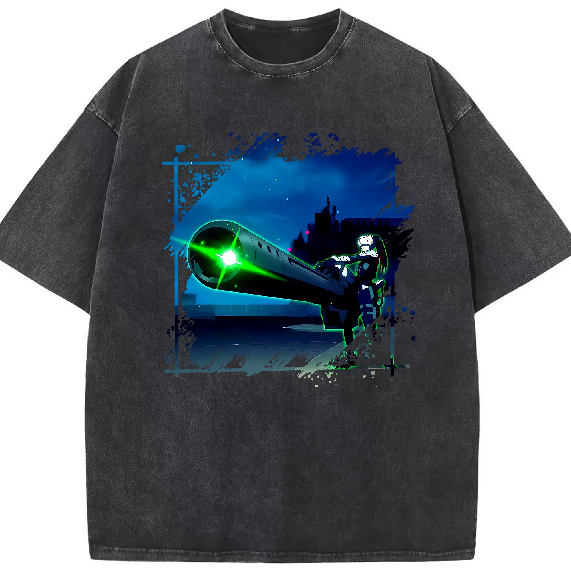 怪獣8号 グッズ,亜白ミナ - 綿100％ ヴィンテージ風 半袖Tシャツ ・ フロントプリント ・ 柔らか肌触り ・ 通気性 快適 ・ スポーツ カジュアル 外出用