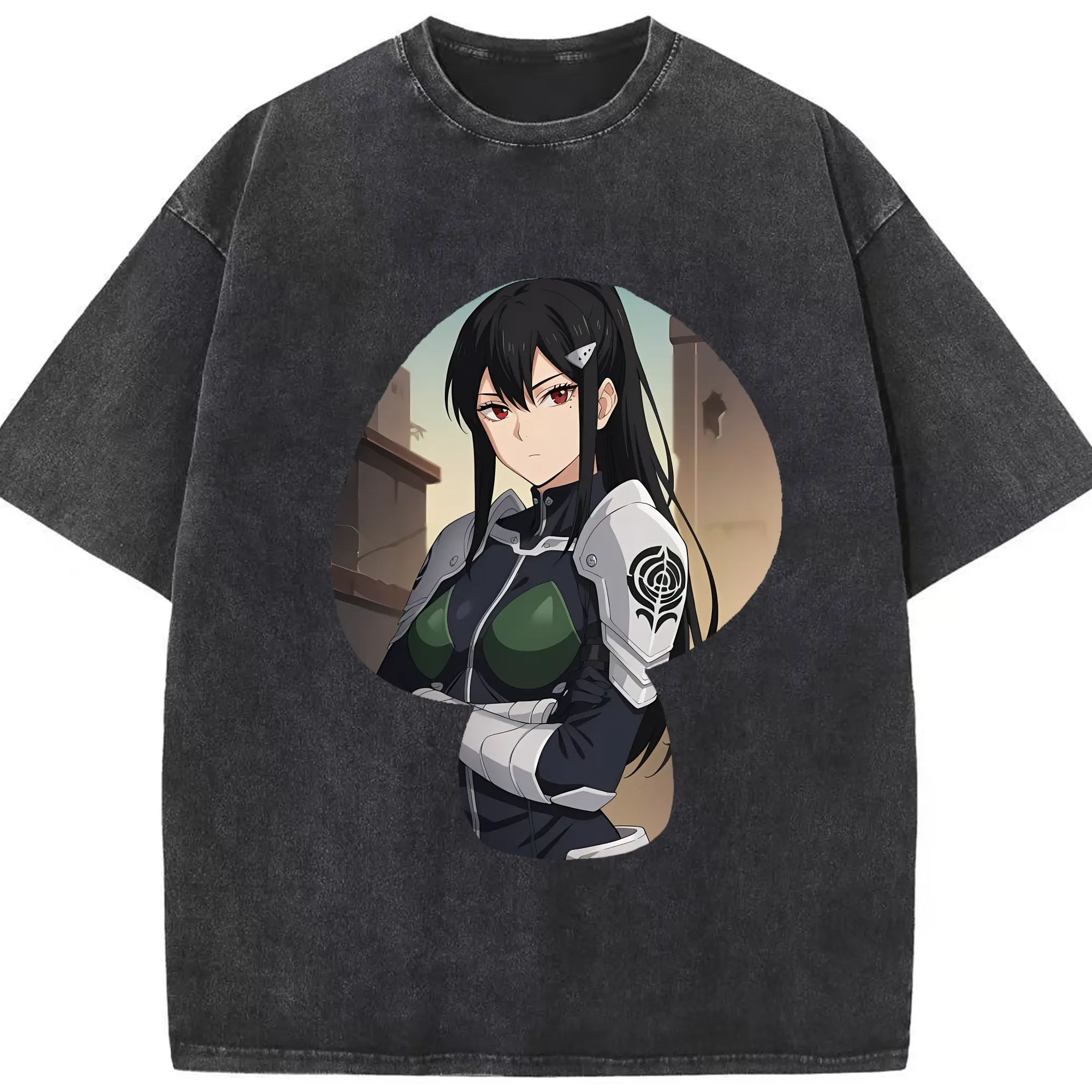 怪獣8号 グッズ,亜白ミナ - 綿100％ ヴィンテージ風 半袖Tシャツ ・ フロントプリント ・ 柔らか肌触り ・ 通気性 快適 ・ スポーツ カジュアル 外出用