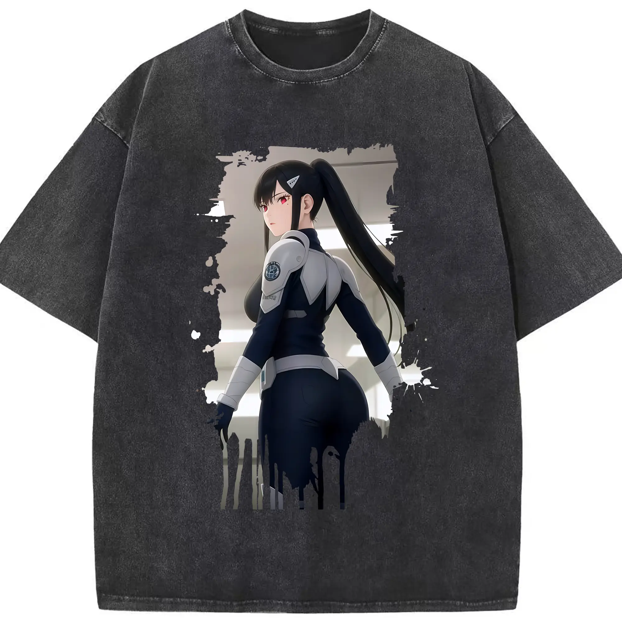 怪獣8号 グッズ,亜白ミナ - 綿100％ ヴィンテージ風 半袖Tシャツ ・ フロントプリント ・ 柔らか肌触り ・ 通気性 快適 ・ スポーツ カジュアル 外出用