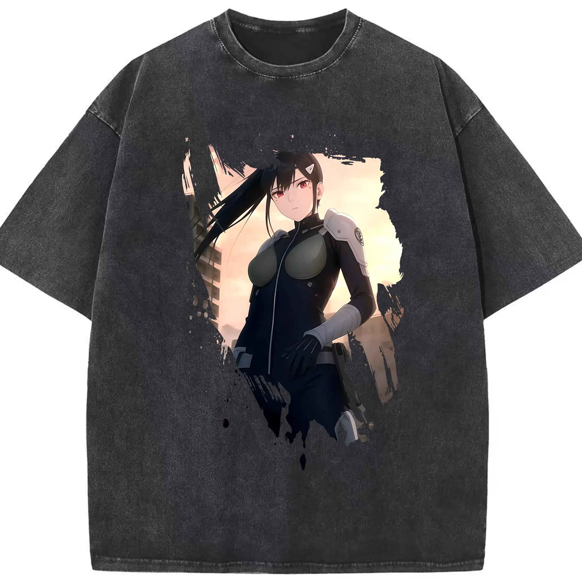 怪獣8号 グッズ,亜白ミナ - 綿100％ ヴィンテージ風 半袖Tシャツ ・ フロントプリント ・ 柔らか肌触り ・ 通気性 快適 ・ スポーツ カジュアル 外出用