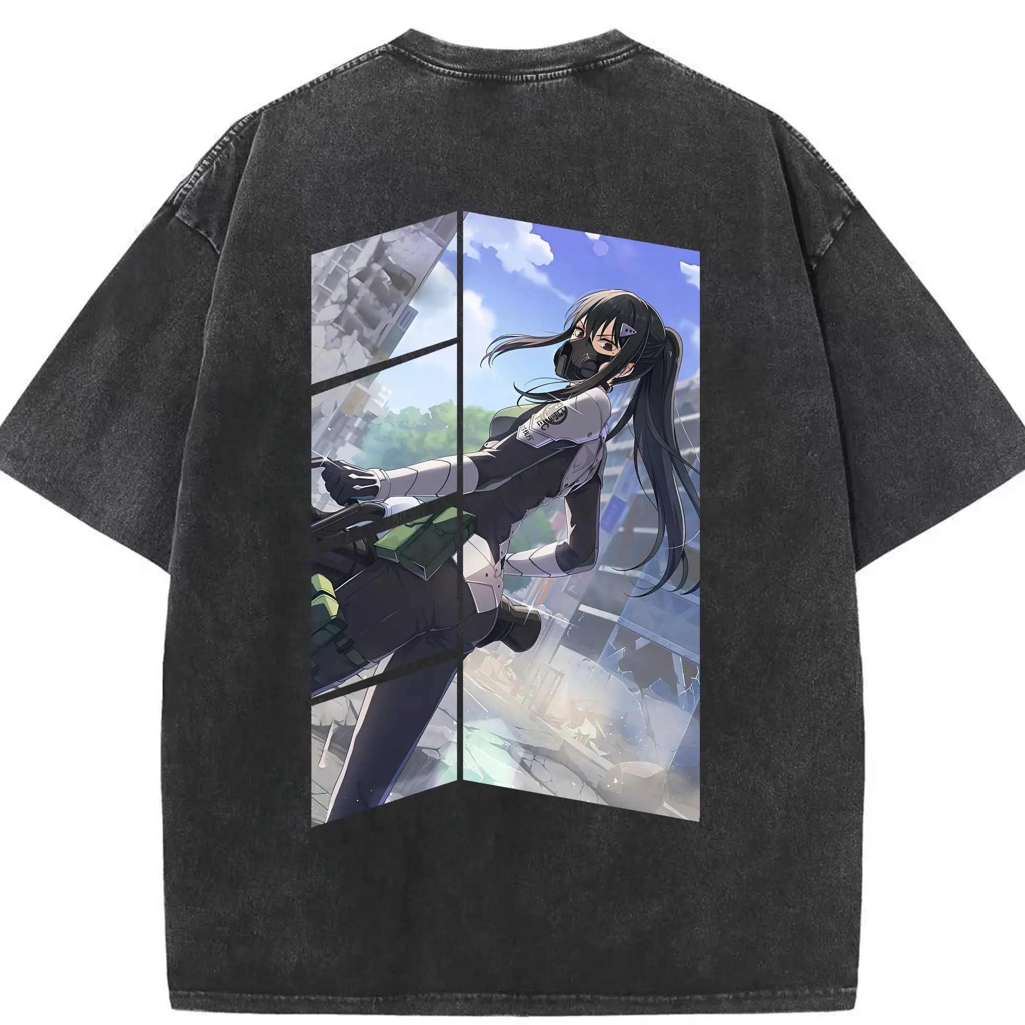 怪獣8号 グッズ,亜白ミナ - 綿100％ ヴィンテージ風 半袖Tシャツ ・ 背面プリント ・ 柔らか肌触り ・ 通気性 快適 ・ スポーツ カジュアル 外出用