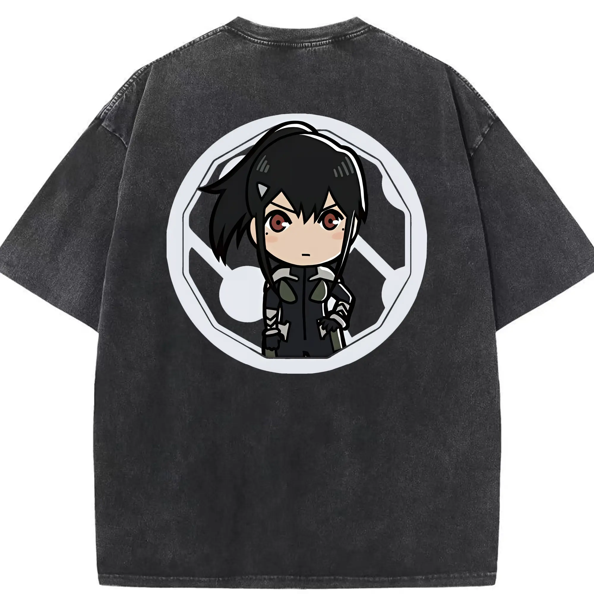 怪獣8号 グッズ,亜白ミナ - 綿100％ ヴィンテージ風 半袖Tシャツ ・ 背面プリント ・ 柔らか肌触り ・ 通気性 快適 ・ スポーツ カジュアル 外出用