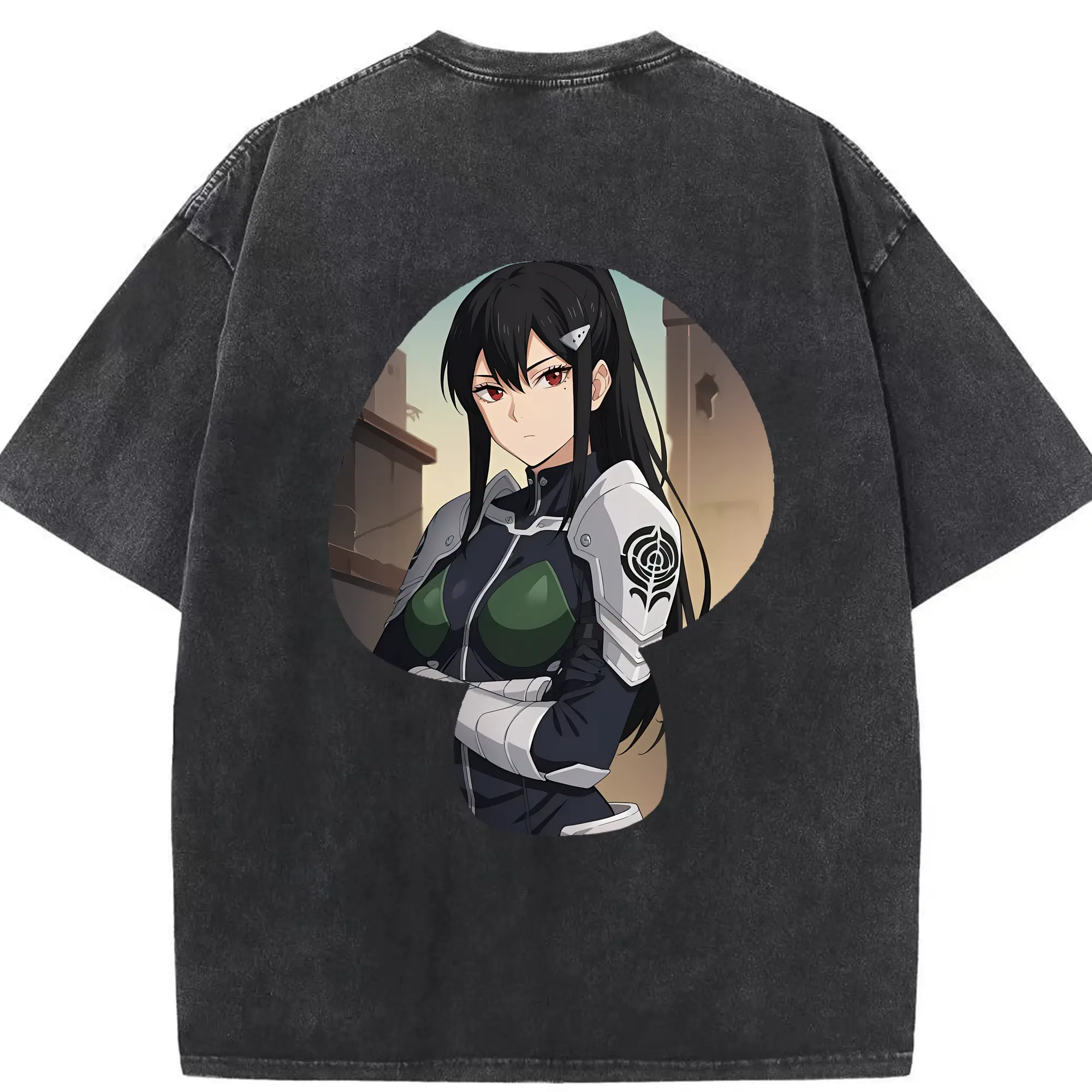 怪獣8号 グッズ,亜白ミナ - 綿100％ ヴィンテージ風 半袖Tシャツ ・ 背面プリント ・ 柔らか肌触り ・ 通気性 快適 ・ スポーツ カジュアル 外出用