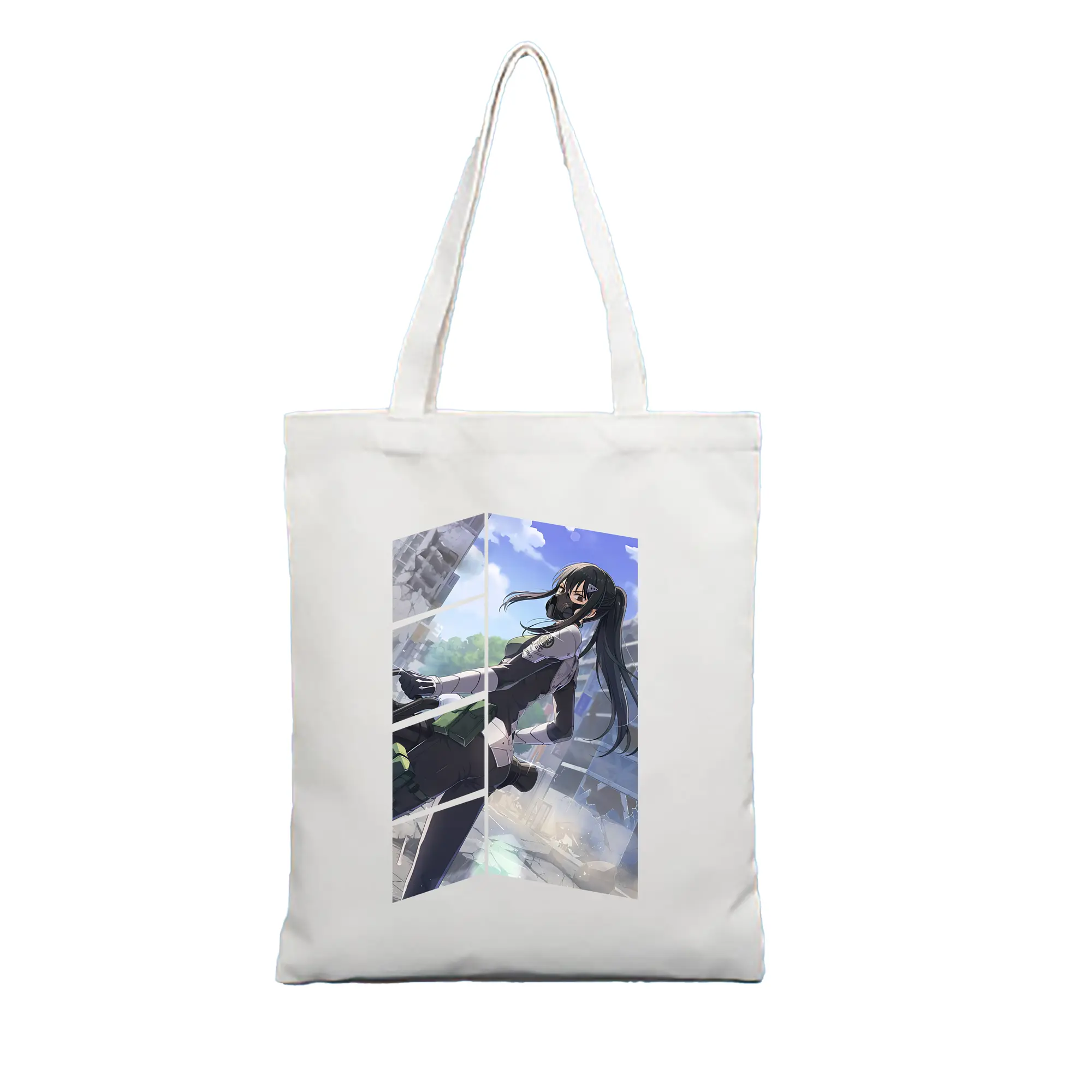 怪獣8号 グッズ,亜白ミナ - 縦型キャンバス手提げバッグ（トートバッグ） ・ キャンバス素材 ・ ショッピング用 ・ 軽量 丈夫 お手入れ簡単