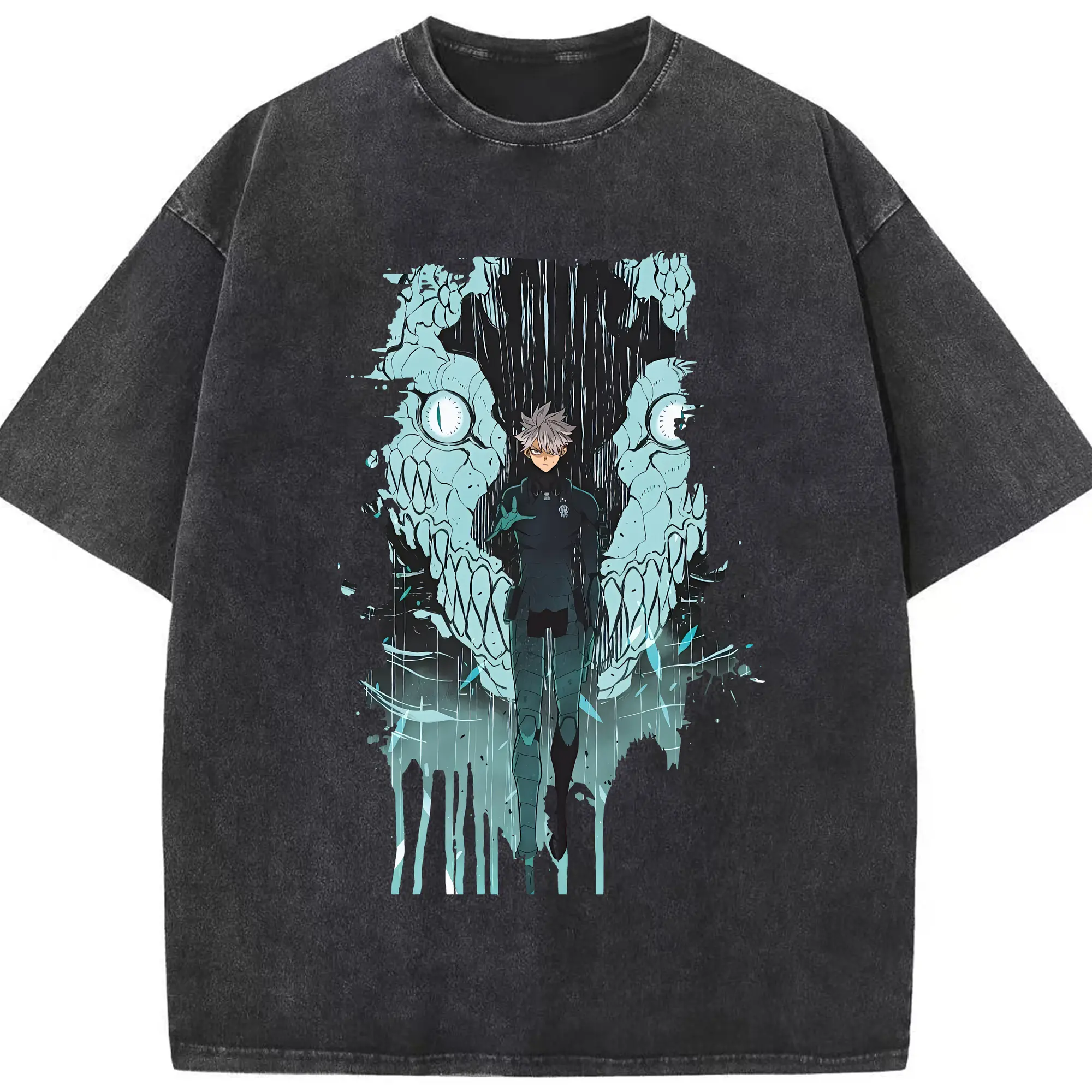 怪獣8号 グッズ,市川レノ - 綿100％ ヴィンテージ風 半袖Tシャツ ・ フロントプリント ・ 柔らか肌触り ・ 通気性 快適 ・ スポーツ カジュアル 外出用