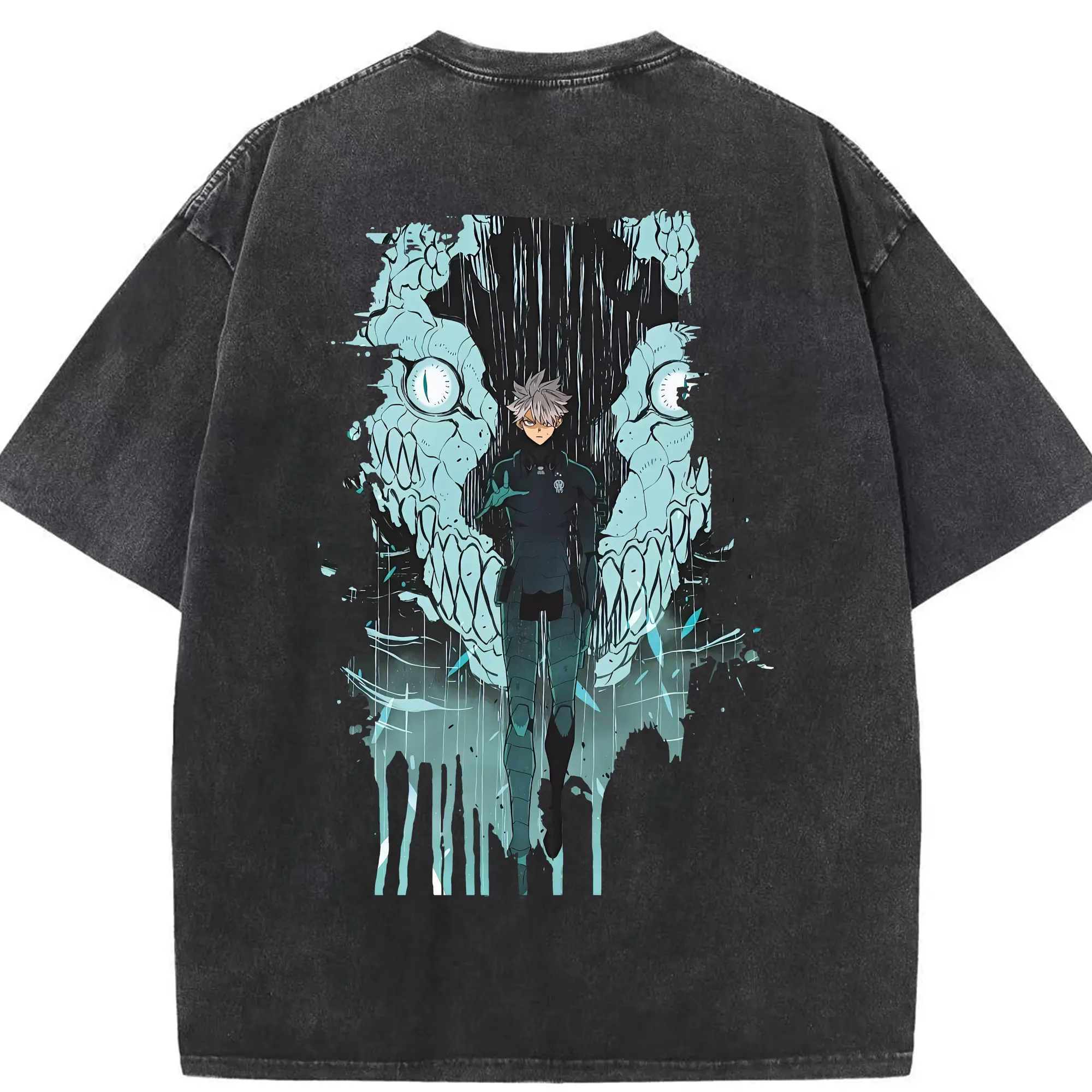 怪獣8号 グッズ,市川レノ - 綿100％ ヴィンテージ風 半袖Tシャツ ・ 背面プリント ・ 柔らか肌触り ・ 通気性 快適 ・ スポーツ カジュアル 外出用