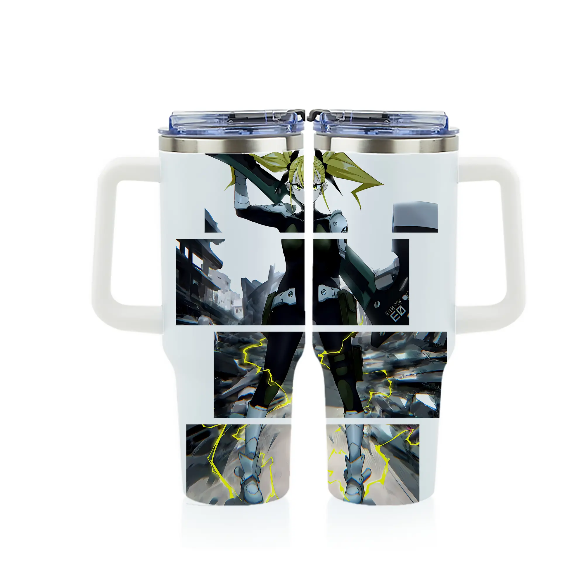 怪獣8号 グッズ,四ノ宮キコル - 1200mL フルプリント車用タンブラー ・ 304ステンレス 内側 ・ 201ステンレス 外側 ・ 保温 保冷 ・ 通勤 ドライブ アウトドア用