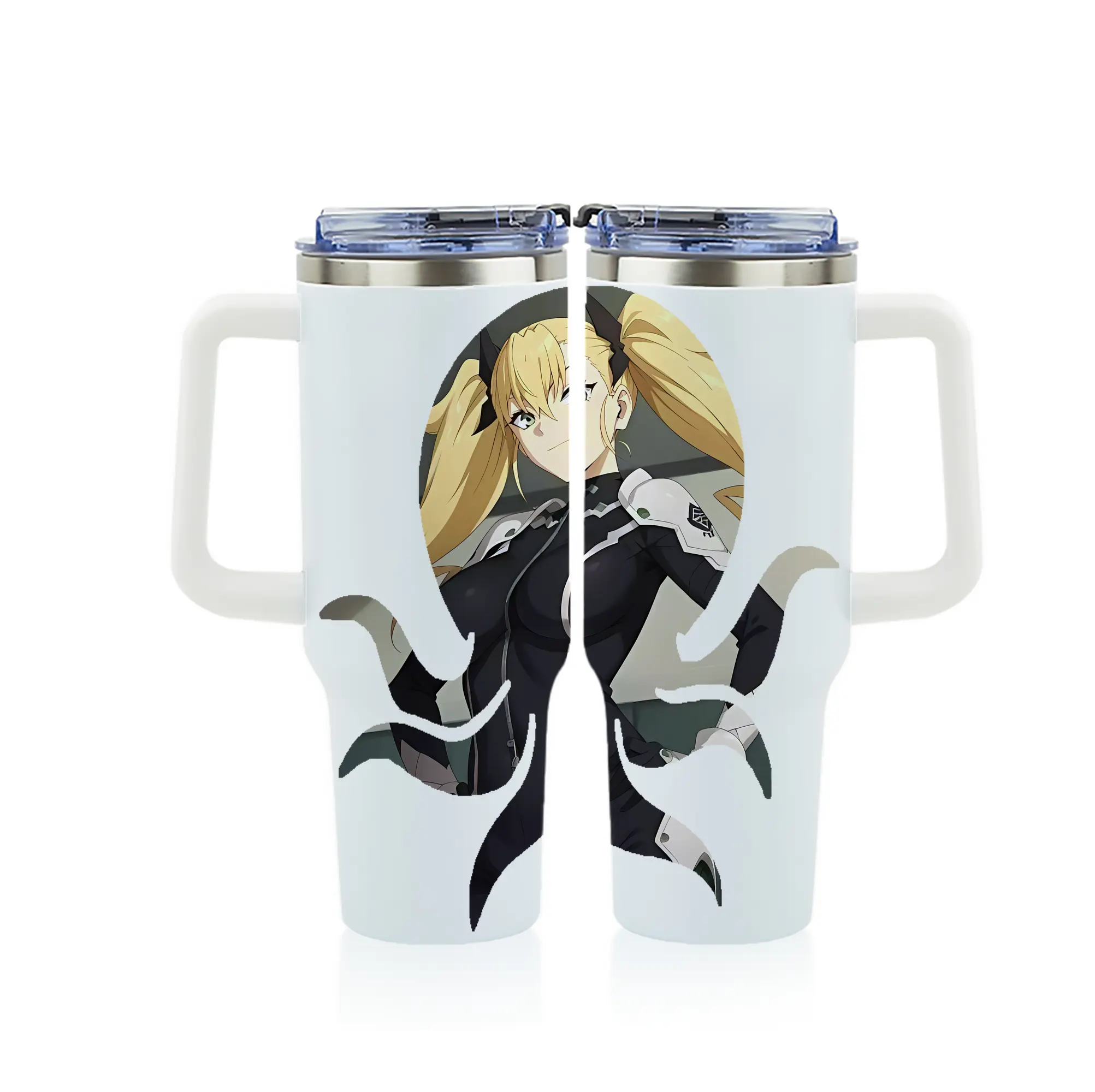 怪獣8号 グッズ,四ノ宮キコル - 1200mL フルプリント車用タンブラー ・ 304ステンレス 内側 ・ 201ステンレス 外側 ・ 保温 保冷 ・ 通勤 ドライブ アウトドア用