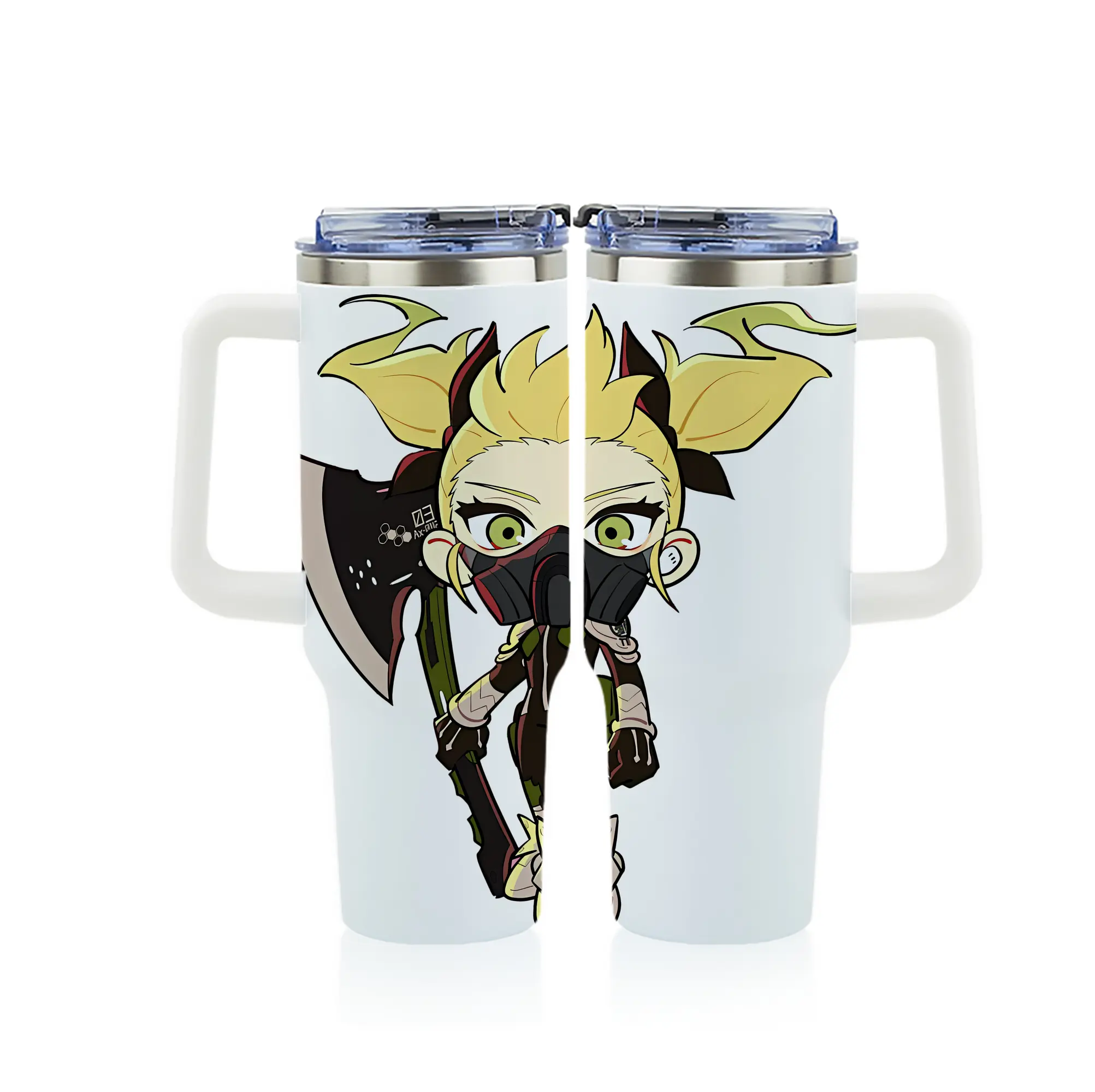 怪獣8号 グッズ,四ノ宮キコル - 1200mL フルプリント車用タンブラー ・ 304ステンレス 内側 ・ 201ステンレス 外側 ・ 保温 保冷 ・ 通勤 ドライブ アウトドア用