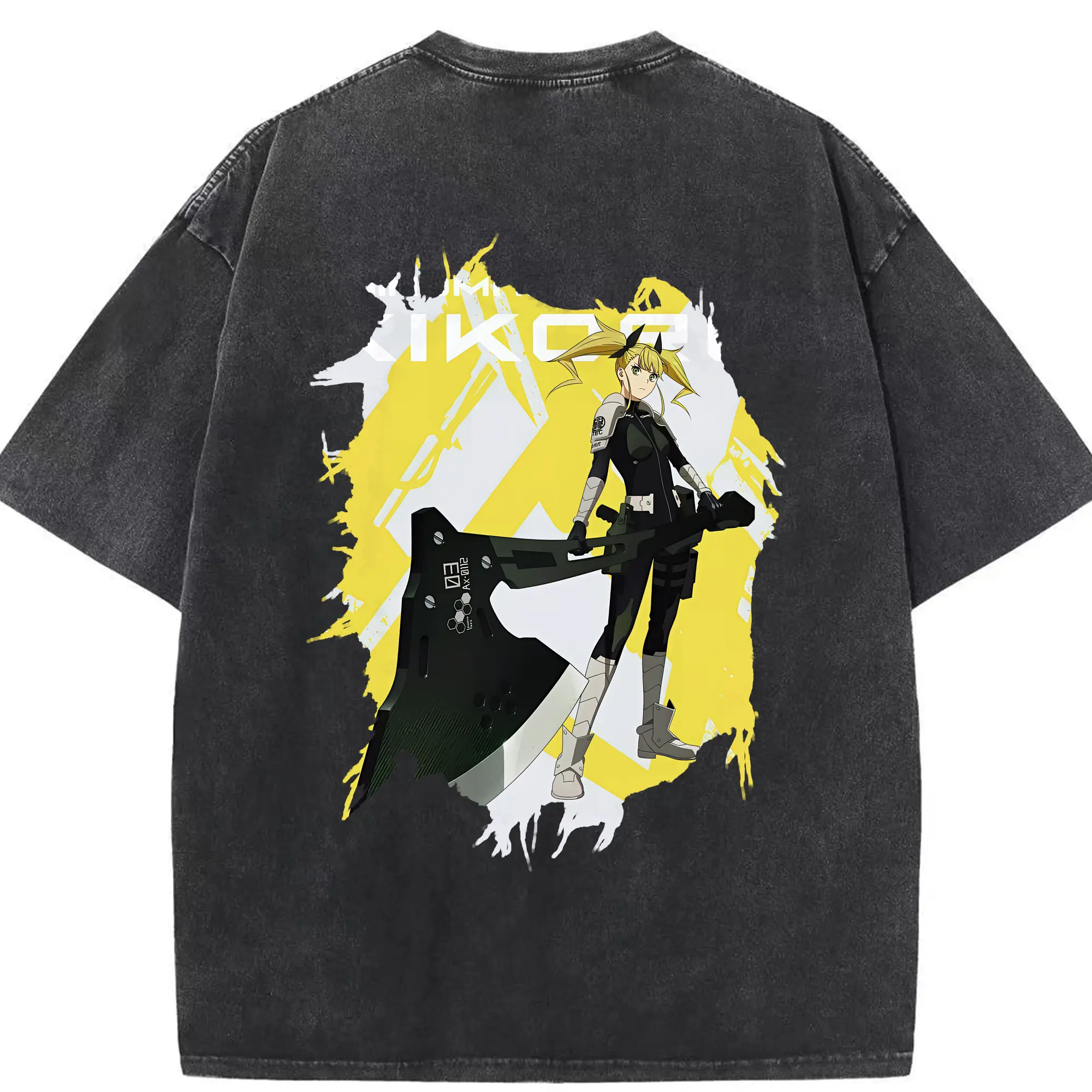 怪獣8号 グッズ,四ノ宮キコル - 綿100％ ヴィンテージ風 半袖Tシャツ ・ 背面プリント ・ 柔らか肌触り ・ 通気性 快適 ・ スポーツ カジュアル 外出用