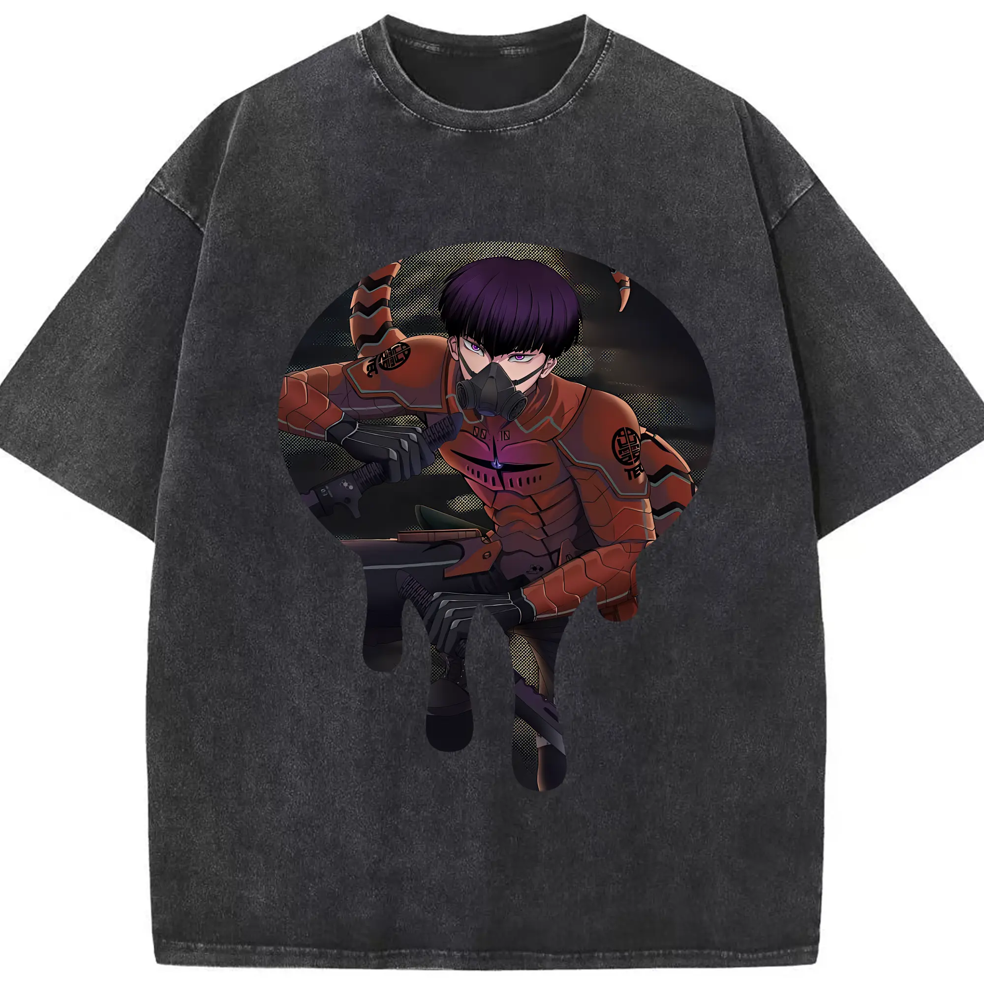 怪獣8号 グッズ,保科宗四郎 - 綿100％ ヴィンテージ風 半袖Tシャツ ・ フロントプリント ・ 柔らか肌触り ・ 通気性 快適 ・ スポーツ カジュアル 外出用