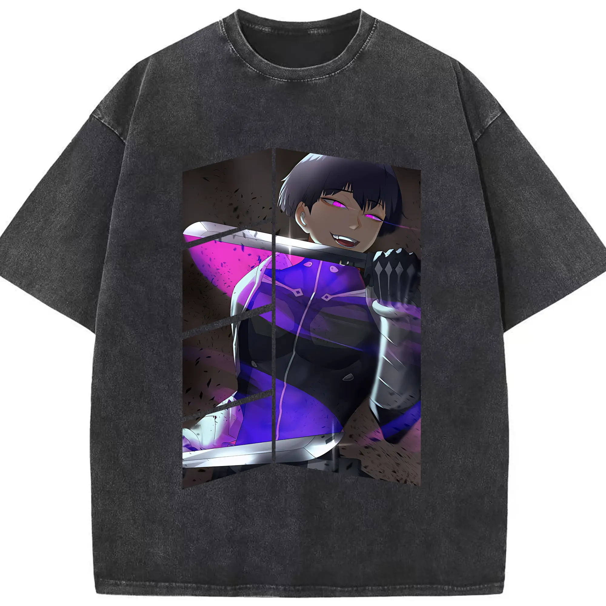 怪獣8号 グッズ,保科宗四郎 - 綿100％ ヴィンテージ風 半袖Tシャツ ・ フロントプリント ・ 柔らか肌触り ・ 通気性 快適 ・ スポーツ カジュアル 外出用