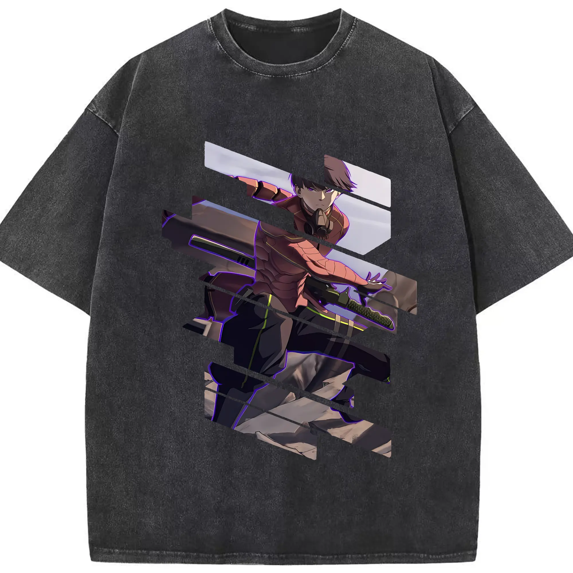 怪獣8号 グッズ,保科宗四郎 - 綿100％ ヴィンテージ風 半袖Tシャツ ・ フロントプリント ・ 柔らか肌触り ・ 通気性 快適 ・ スポーツ カジュアル 外出用