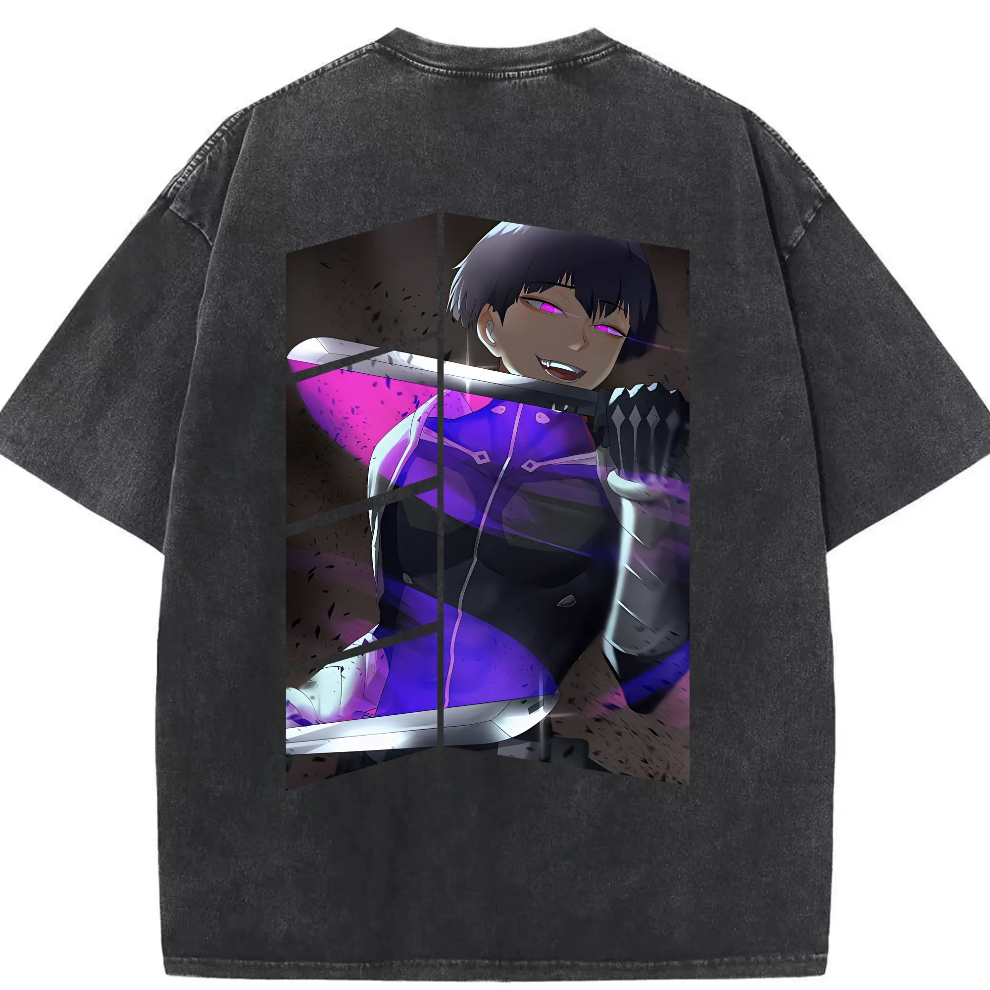 怪獣8号 グッズ,保科宗四郎 - 綿100％ ヴィンテージ風 半袖Tシャツ ・ 背面プリント ・ 柔らか肌触り ・ 通気性 快適 ・ スポーツ カジュアル 外出用