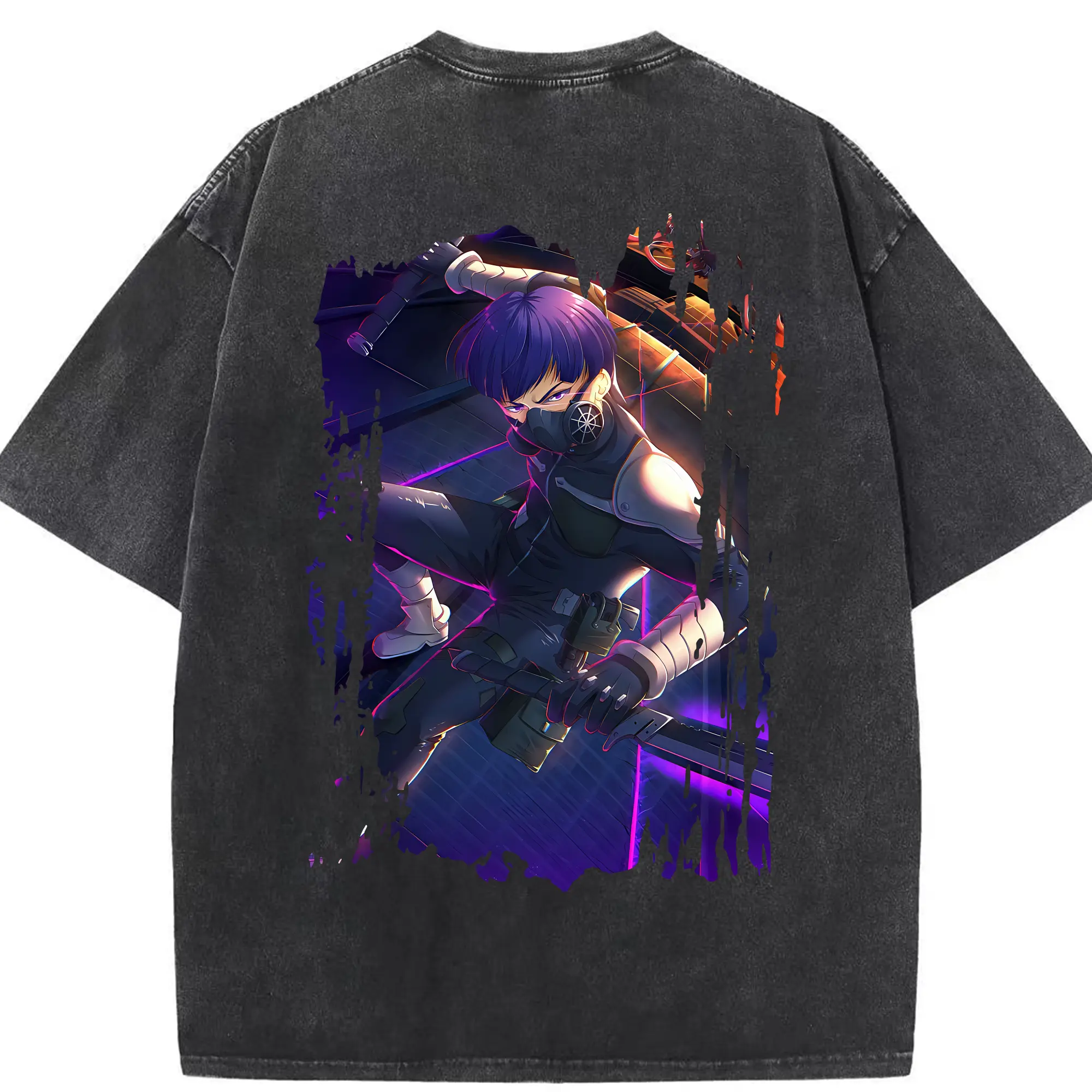 怪獣8号 グッズ,保科宗四郎 - 綿100％ ヴィンテージ風 半袖Tシャツ ・ 背面プリント ・ 柔らか肌触り ・ 通気性 快適 ・ スポーツ カジュアル 外出用